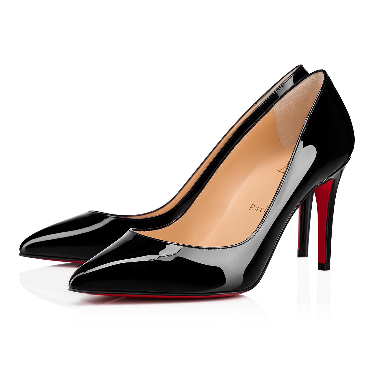 Christian Louboutin, Pigalle 85 Black Patent Leather Pumps