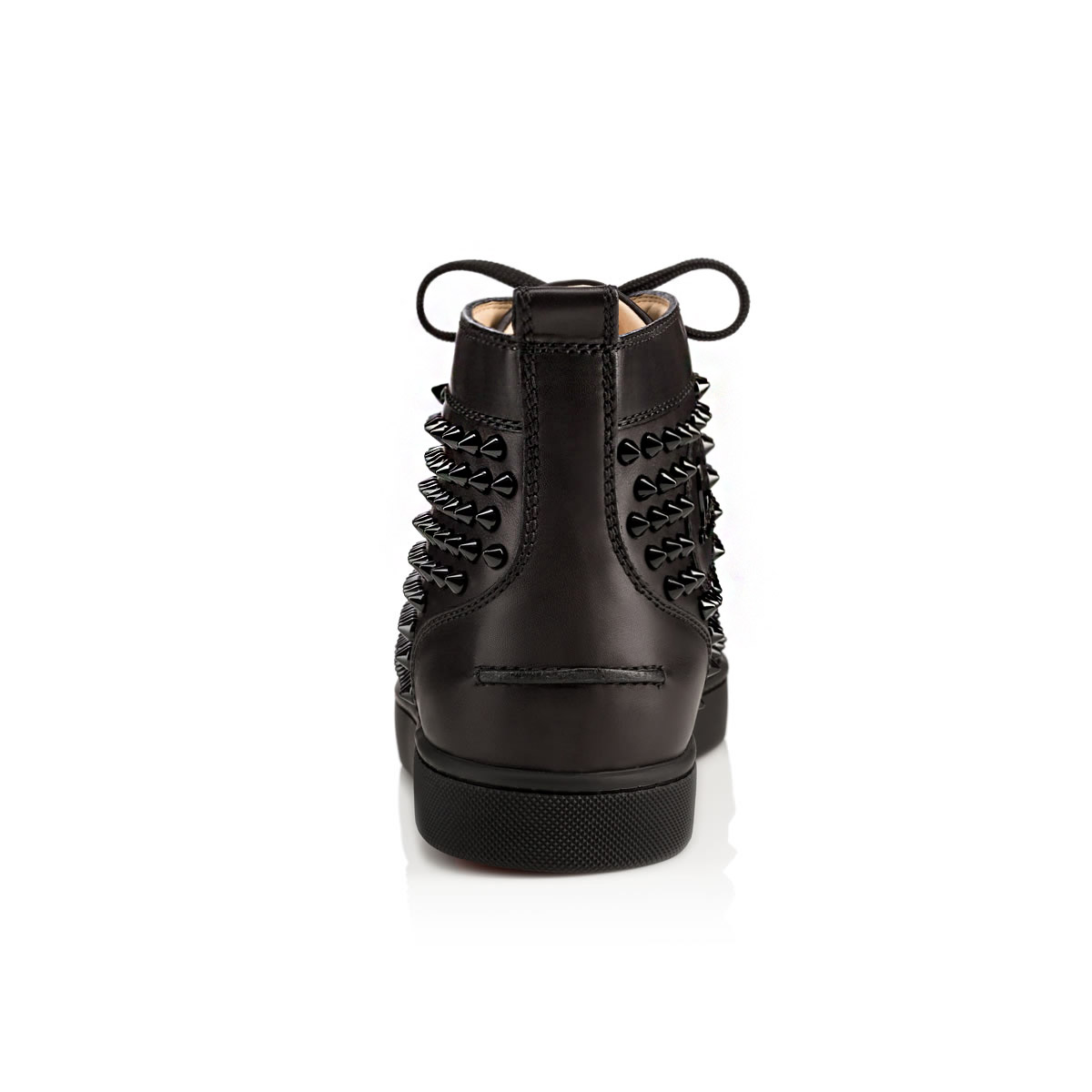 Christian Louboutin ブラック スパイクシューズ Louis - High-top sneakers - Calf leather and spikes - Black - Men