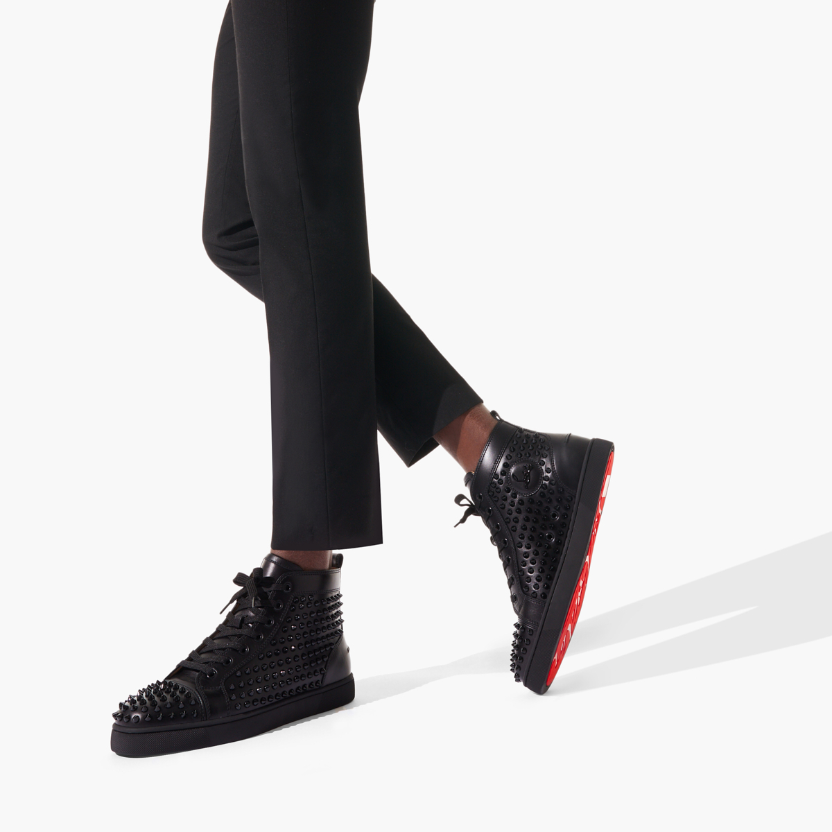 Lou Spikes - High-top sneakers - Suede - Black - Christian Louboutin