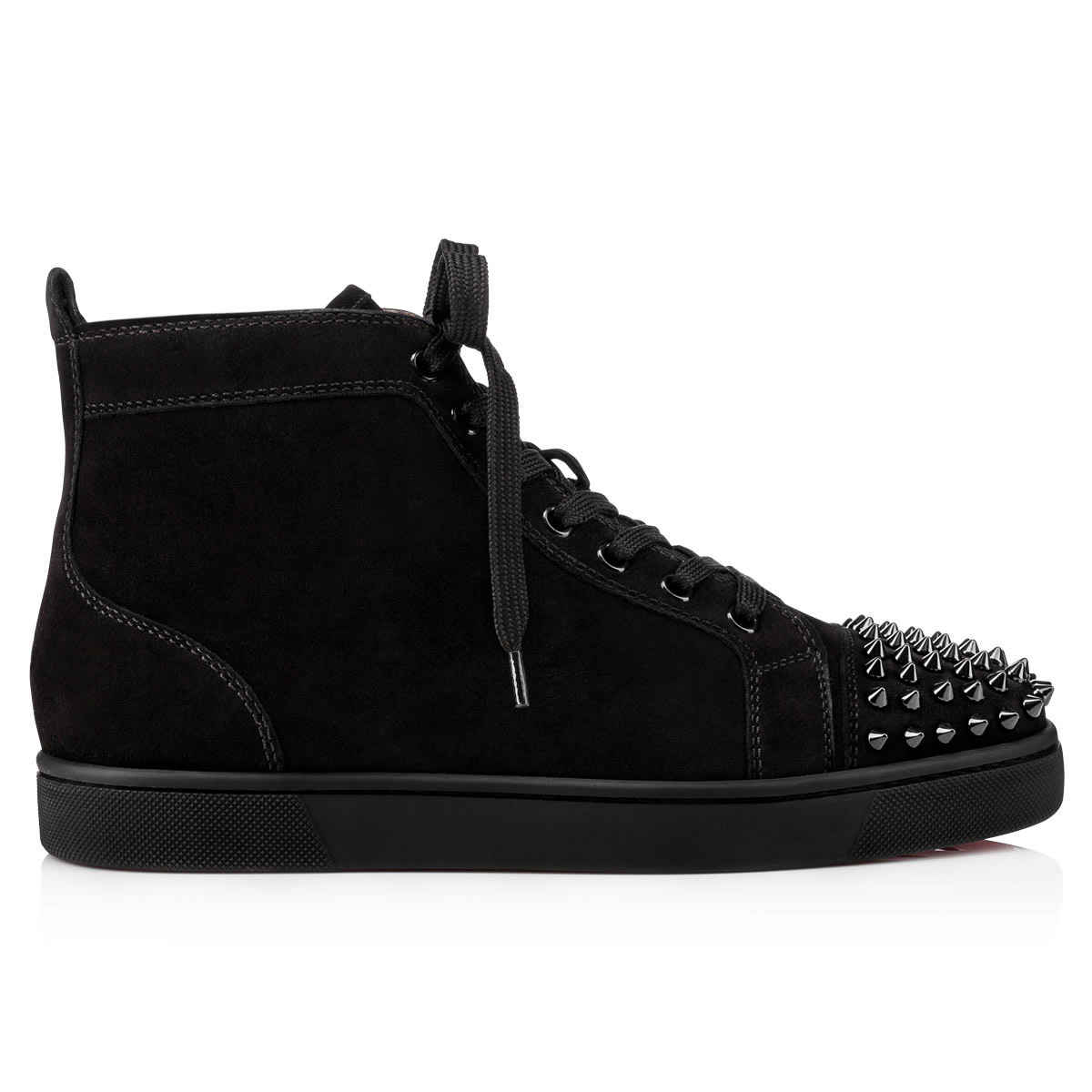 Christian Louboutin Black Leather Louis Spikes High Top Sneakers Size 44.5  Christian Louboutin