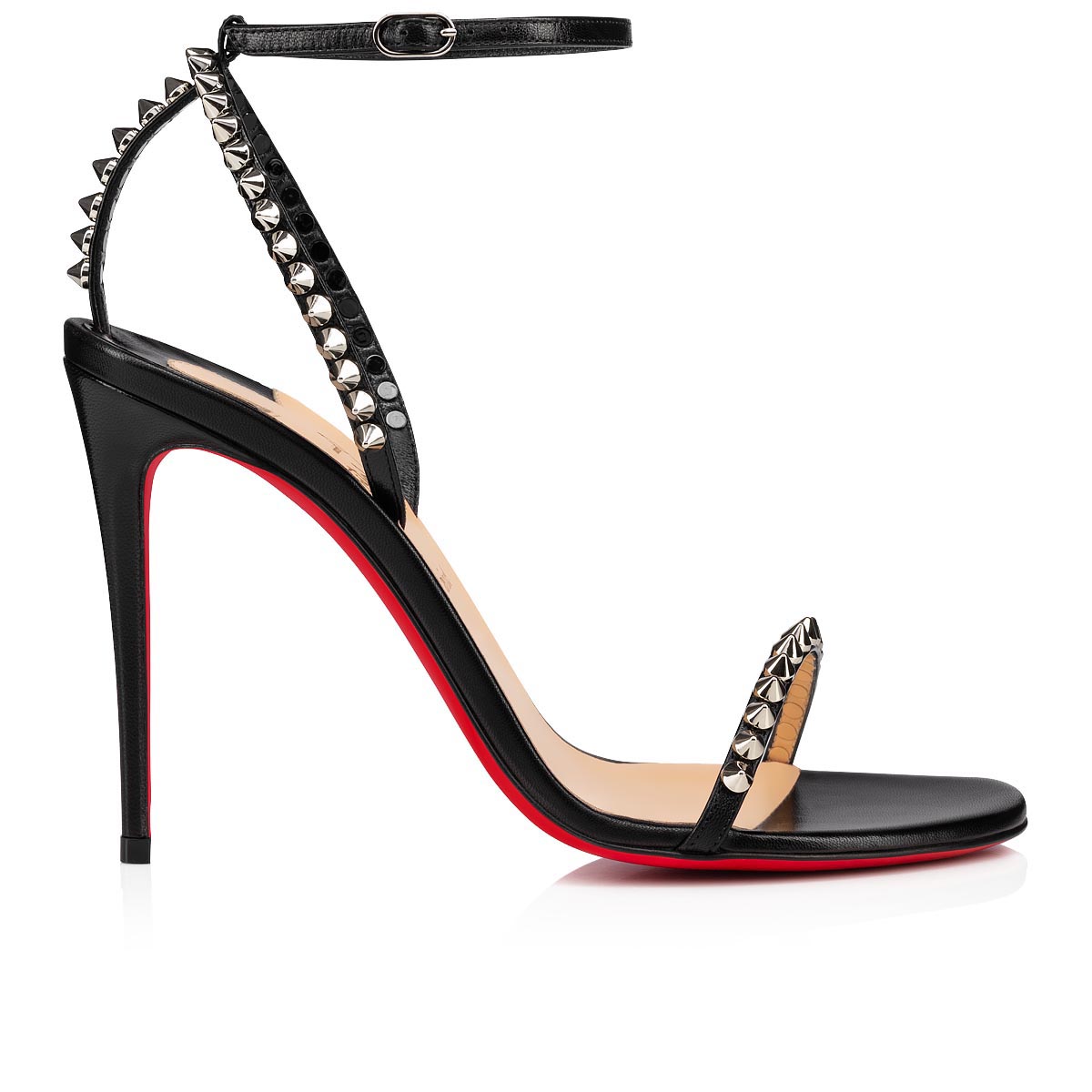 Christian Louboutin multi-pattern open-toe suede and pony studded back –  Loop Generation