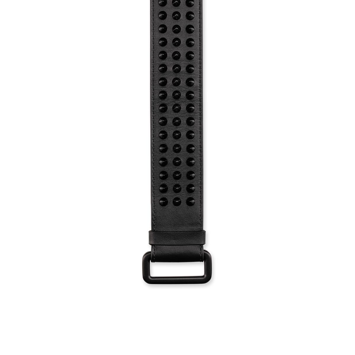 Loubi - Belt - Calf leather and spikes - Black - Christian