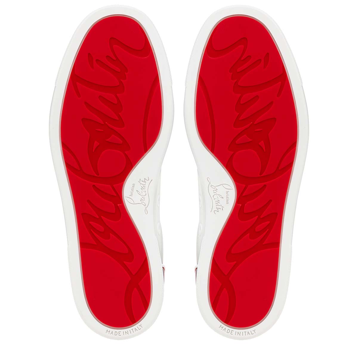 Fun Vieira Script Red Sole Sneakers In Bianco/gummy