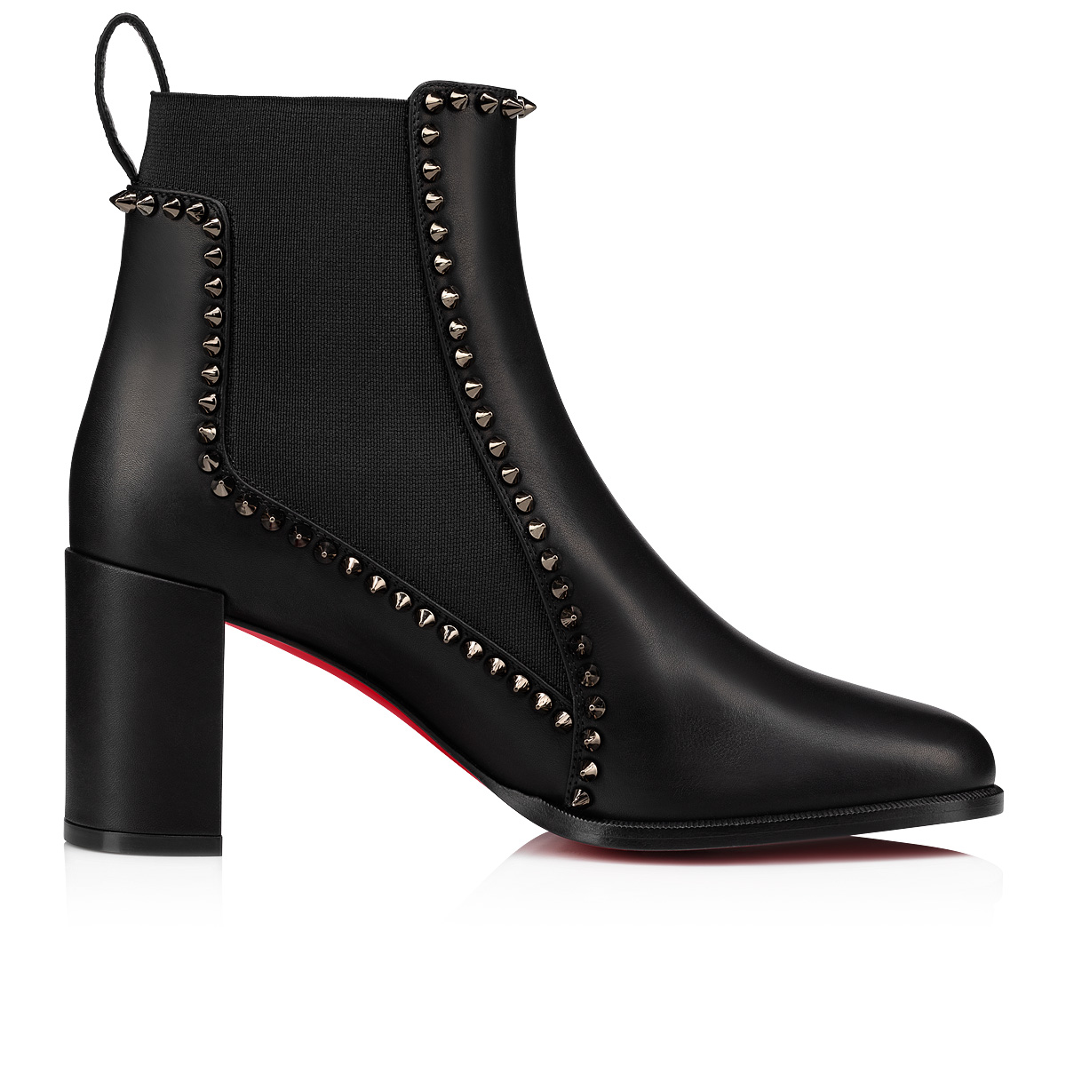 Christian Louboutin - Outline Black Leather Spike Boot, 70mm