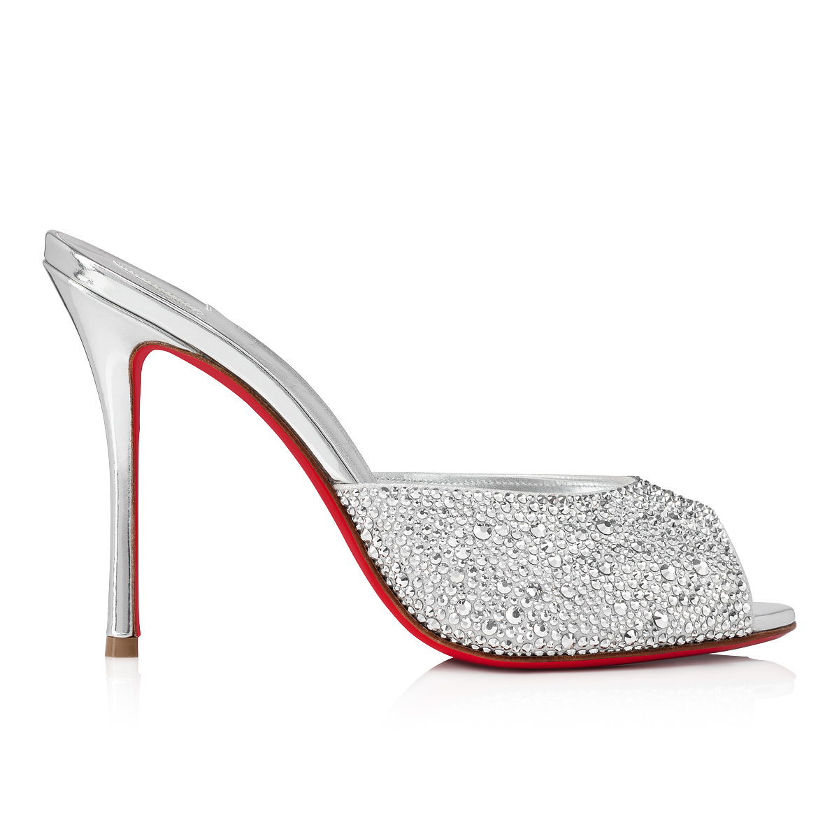 (*´∀`)♪【美品】Christian Louboutin クリスチャ Loubi54 - Clutch - Laminated calf leather - Silver