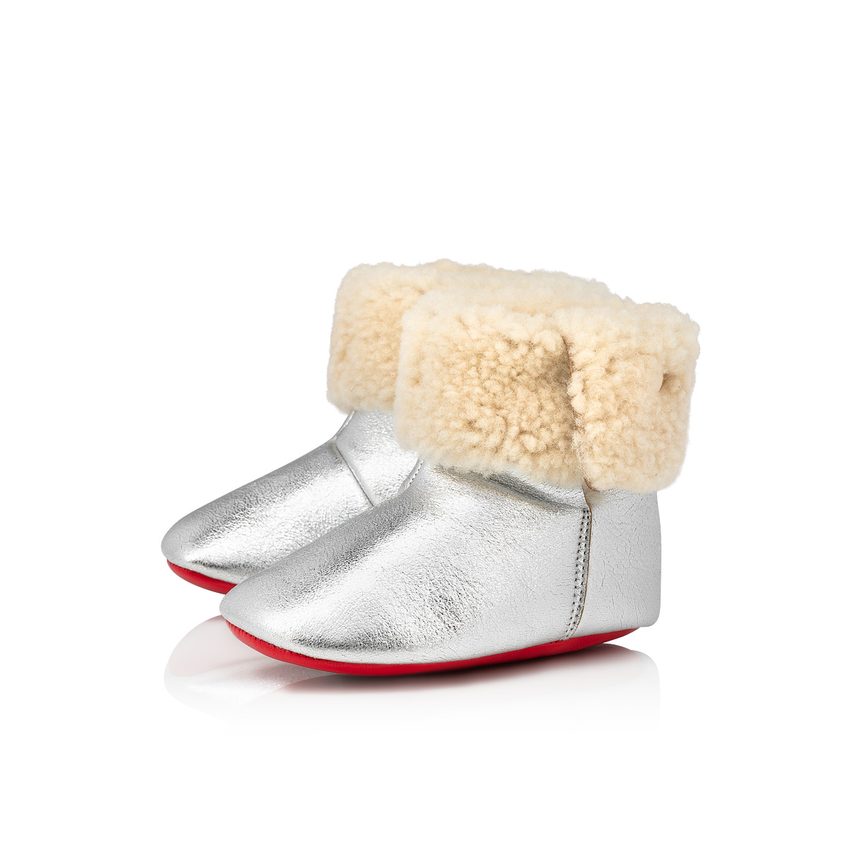 Baby Bootie - - Nappa leather and shearling - Silver - Christian
