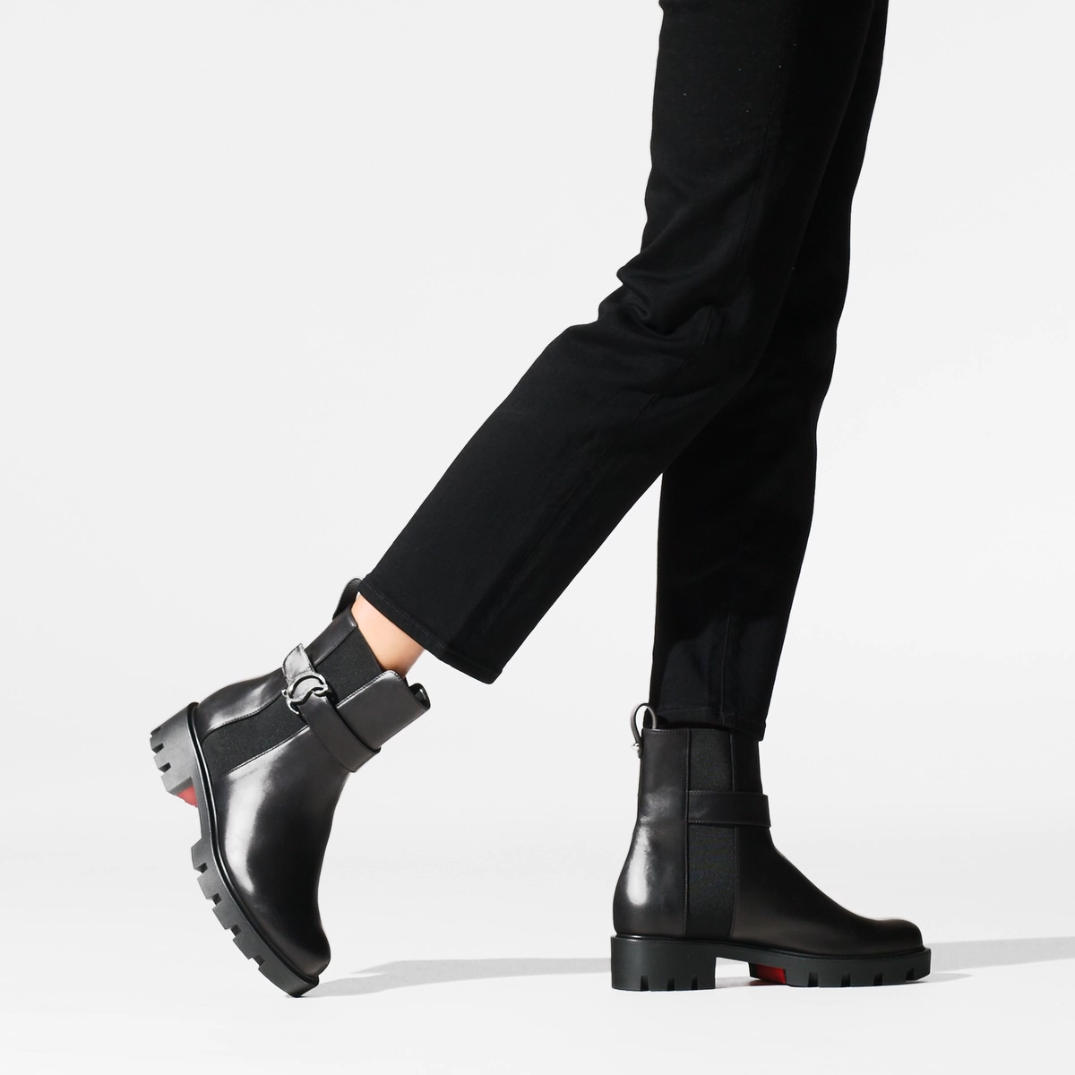 CL Chelsea Booty Lug - Low boots - Calf leather - Black - Christian  Louboutin