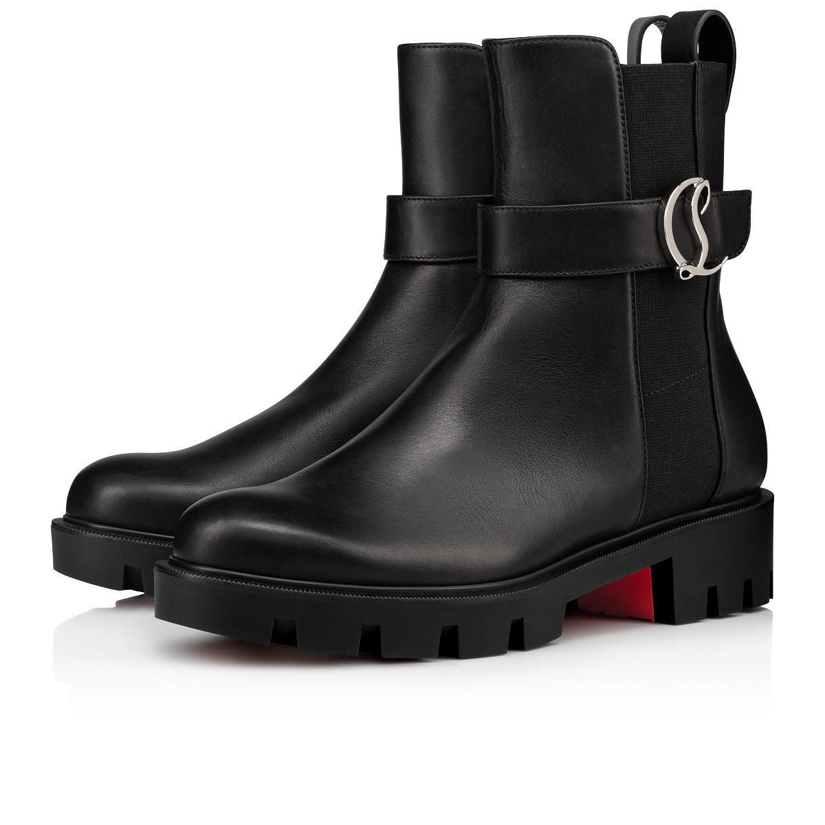 CL Chelsea Booty Leather Boots in Black - Christian Louboutin