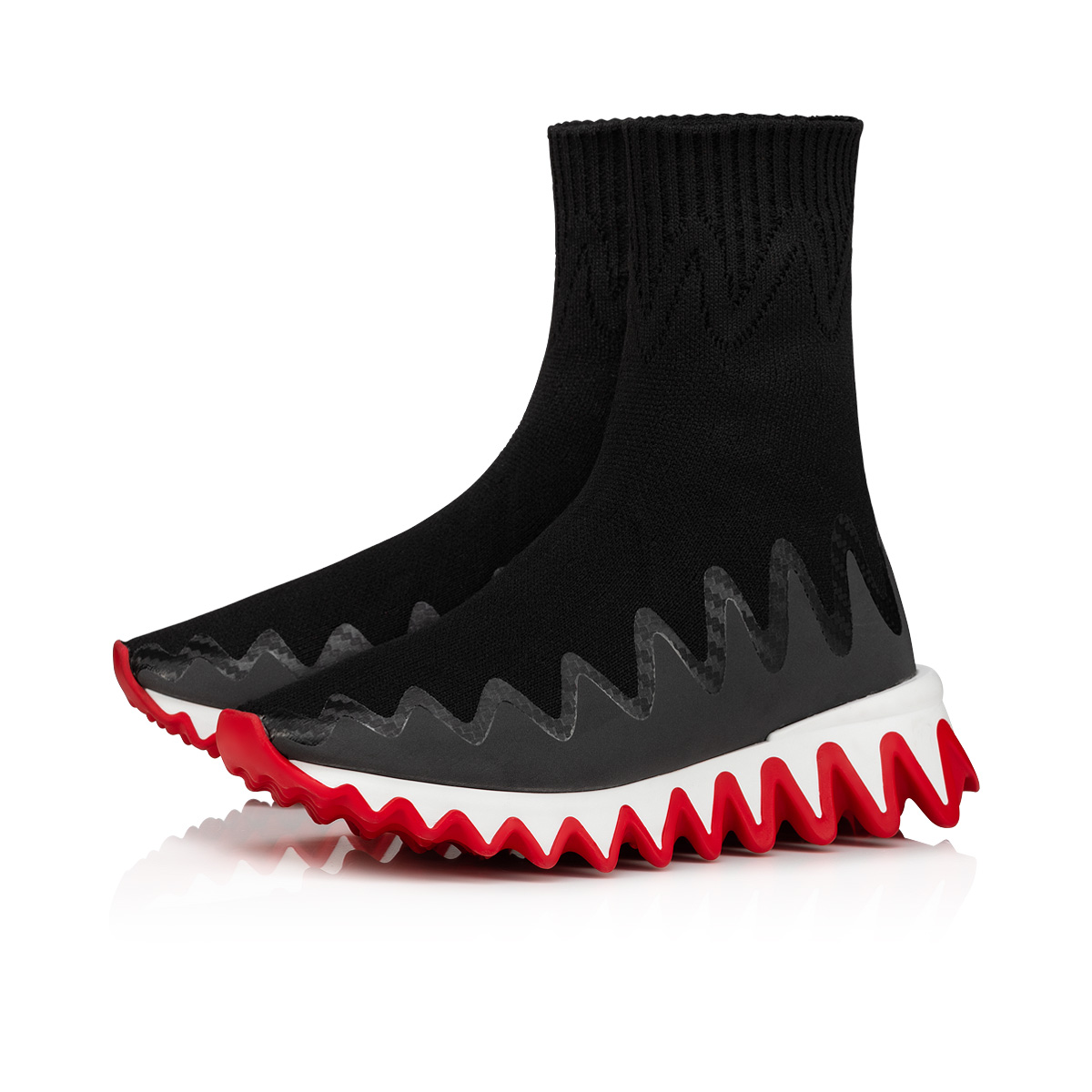 Mini Sharky Sock - Sneakers - Mesh - Silver - Christian Louboutin
