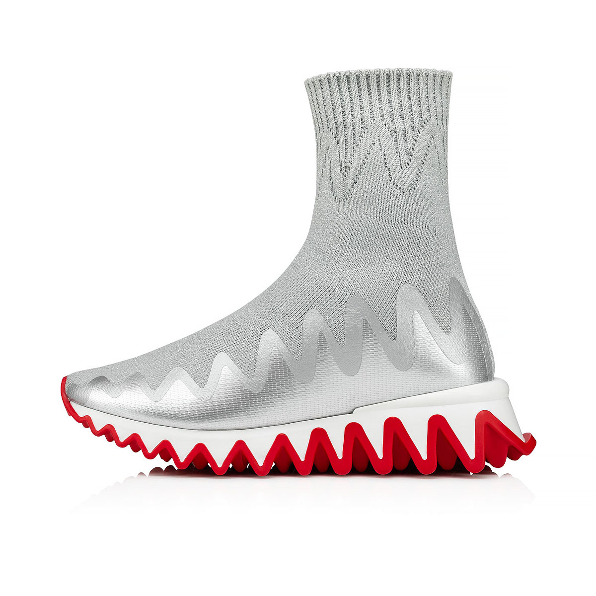 Mini Sharky Sock - Sneakers - Mesh - Silver - Christian Louboutin