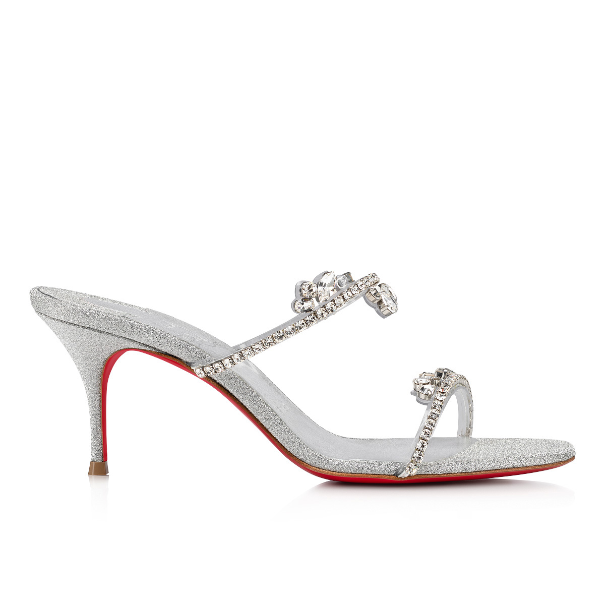 Rosalie metallic leather sandals in silver - Christian Louboutin | Mytheresa