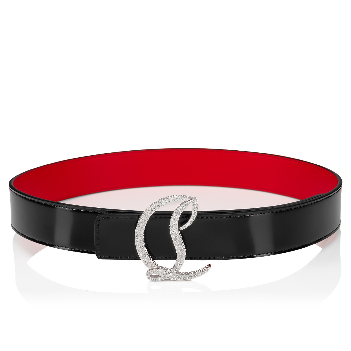 Louis belt BLACK/SILVER CLASSIC LEATHER - Men Belts - Christian Louboutin