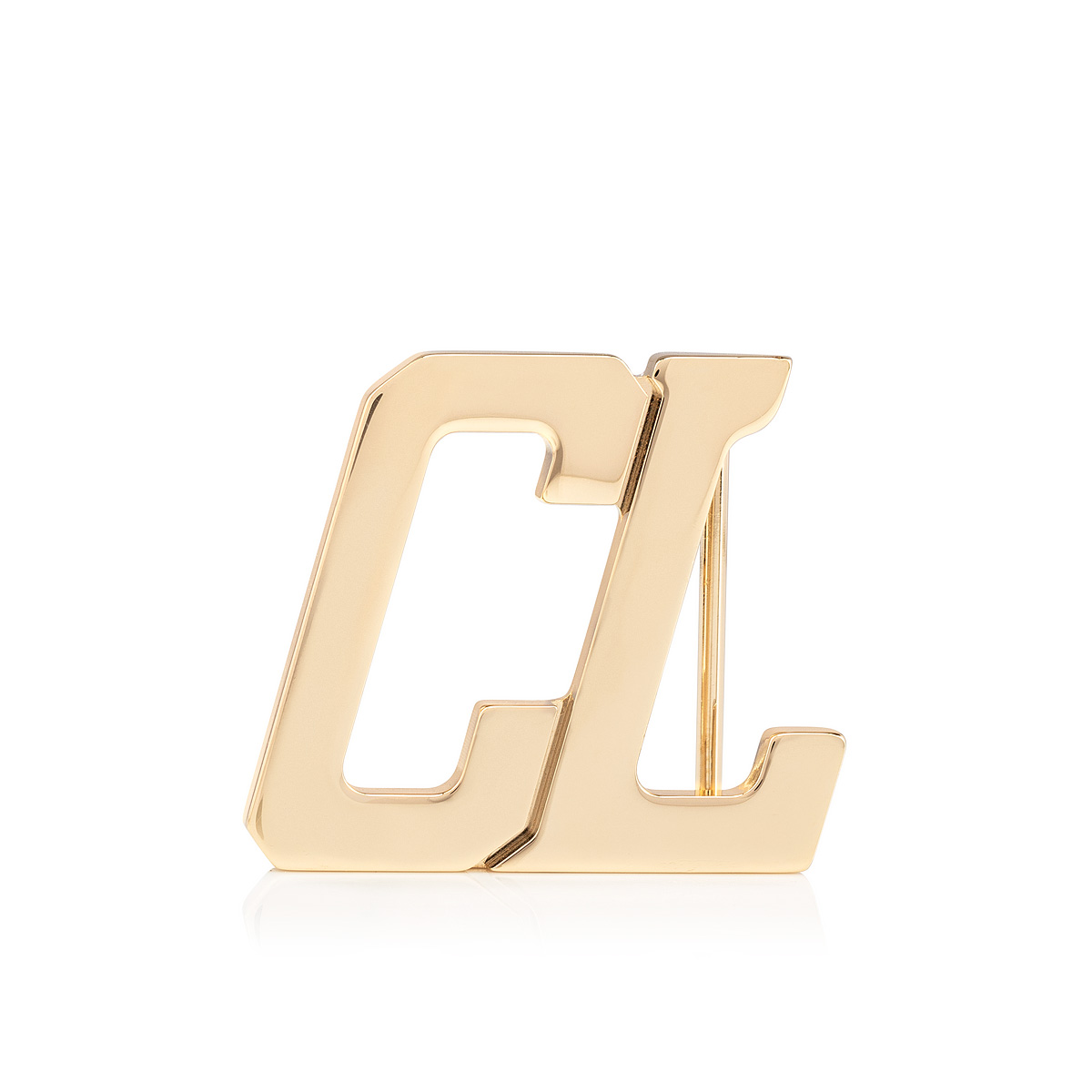 Christian Louboutin Happy Rui CL Logo Belt Buckle Silver - Mens Belt