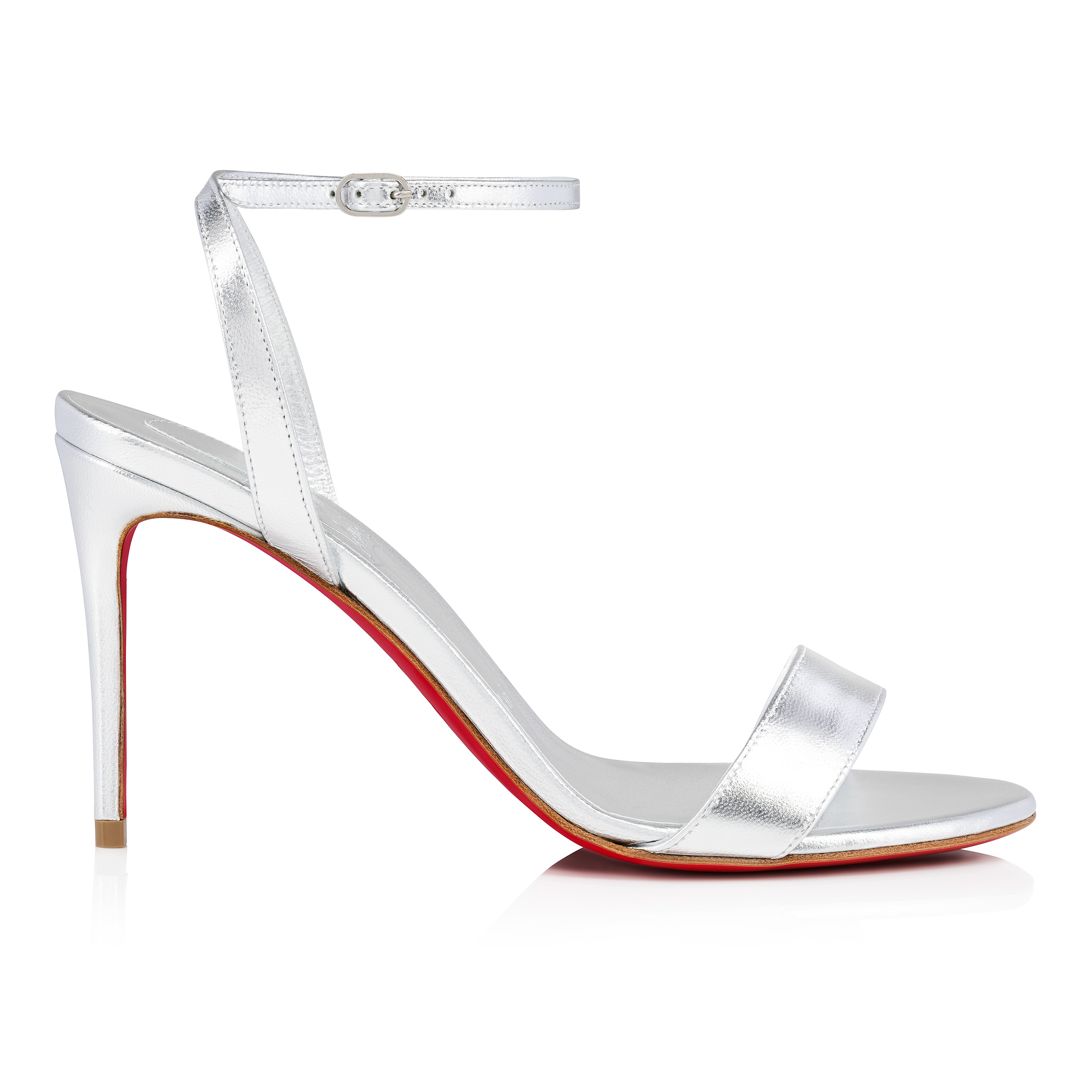 Christian Louboutinシルバーラメビジュー パーティーバッグ Loubigirl - 85mm Strappy sandals - Iridescent leather - Silver