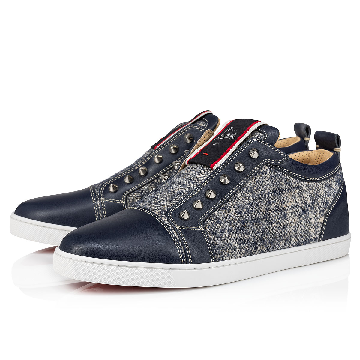 F.A.V Fique A Vontade - Sneakers - Wool and calf leather - Navy - Christian  Louboutin United States
