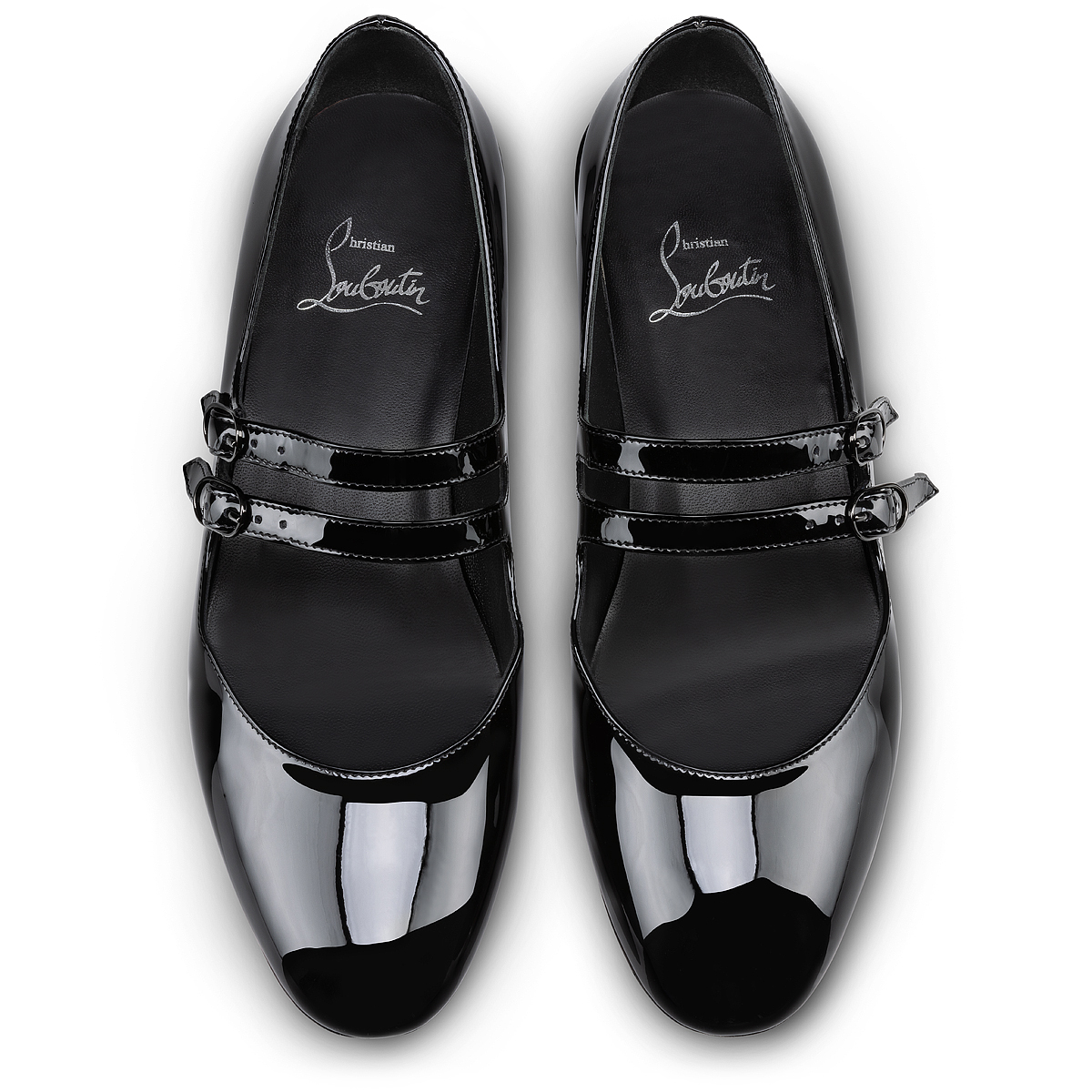 Christian Louboutin Black Patent V Dec Slingback Ballerina Flats –  BlackSkinny