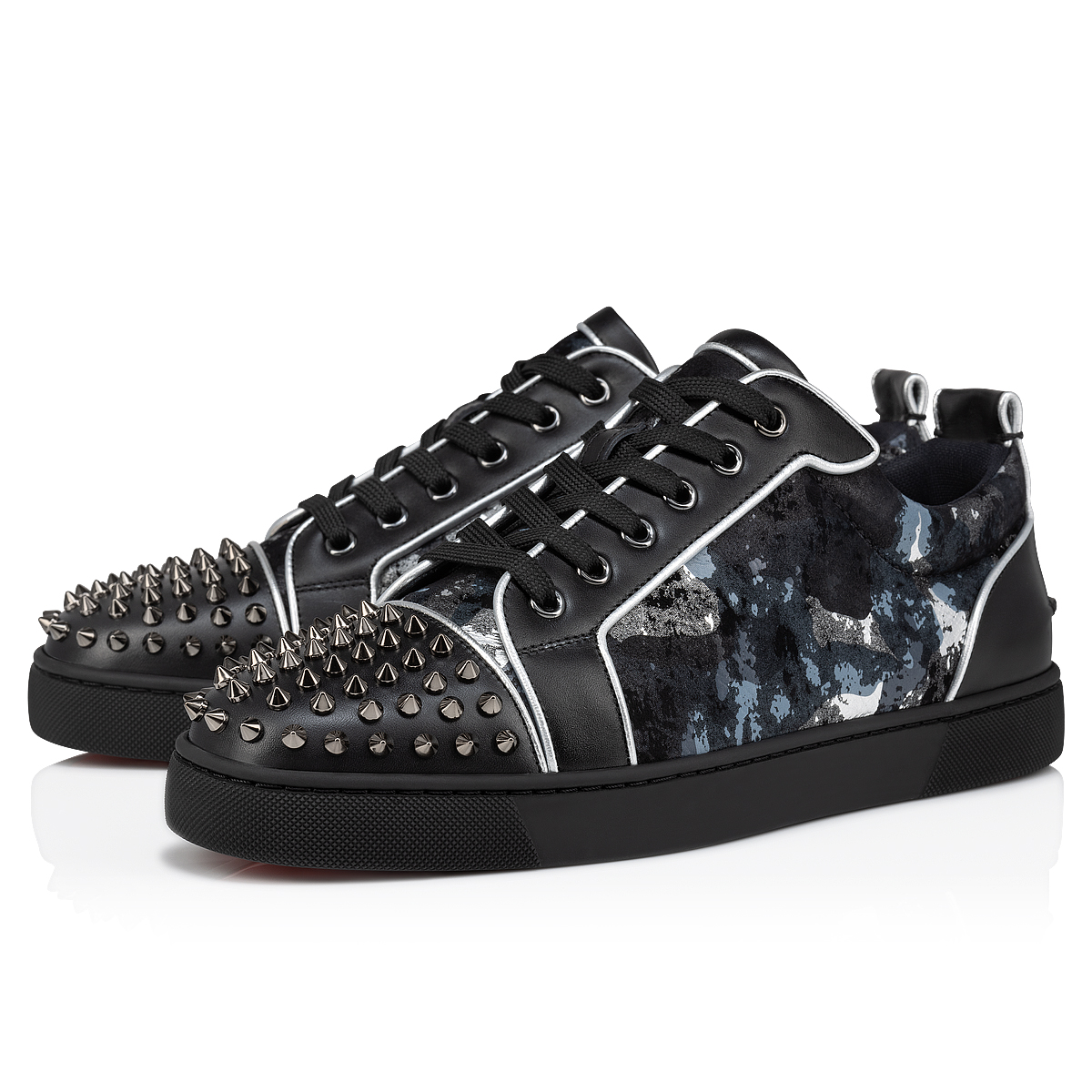 Louis Strass - Sneakers - Suede calf and strass - Black - Christian  Louboutin United States