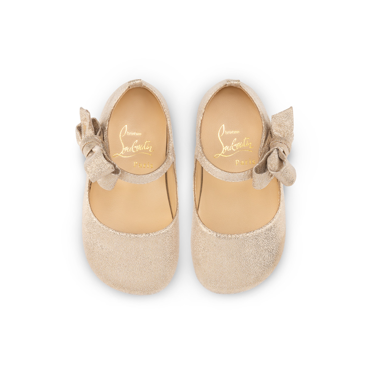 Lou Babe Ballerines Lurex Platine Bebes Christian Louboutin Canada