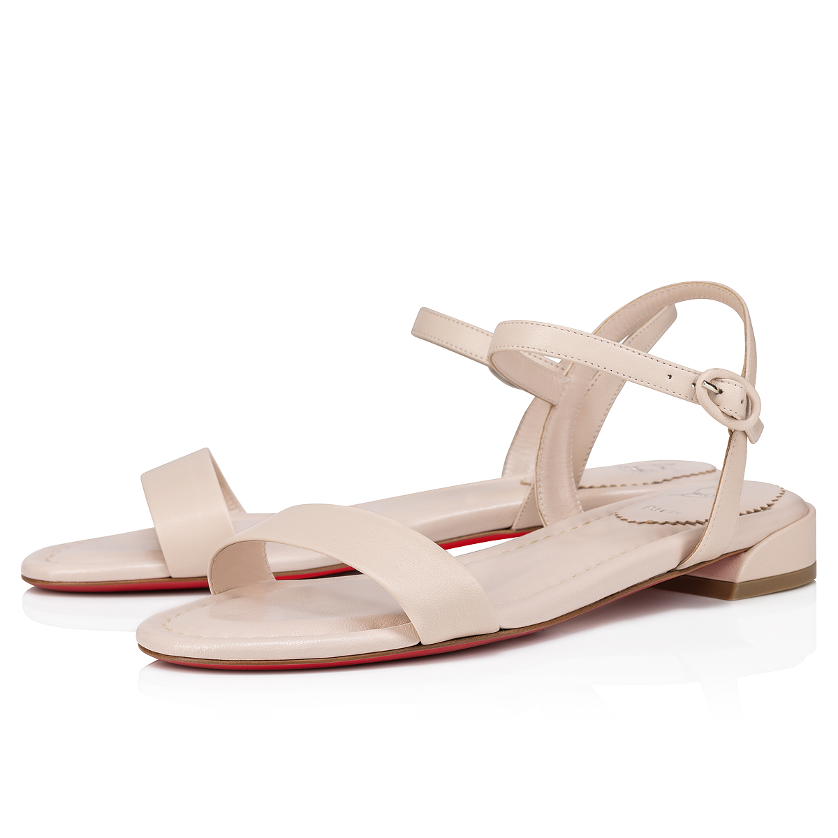 【Christian Louboutin】 Sweetie Janeコットンアンドレザーバレ Sweetie Jane Strass Boum - Ballerinas - Crepe satin