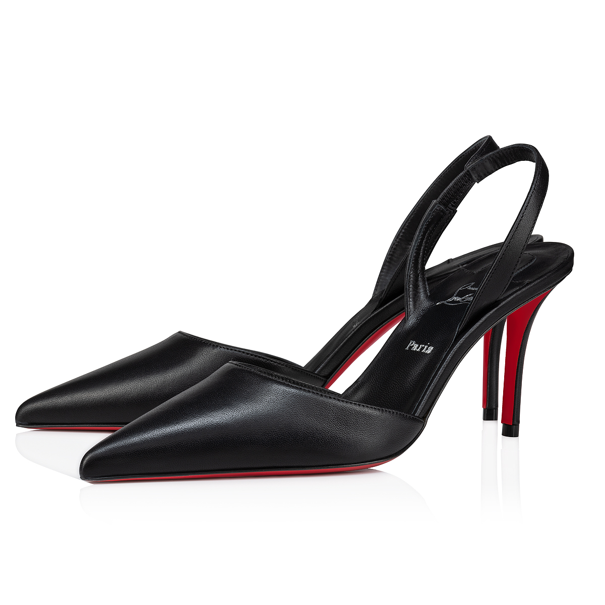 Apostropha Sling 80mm Sling back pumps Nappa leather Black Women Christian Louboutin United States