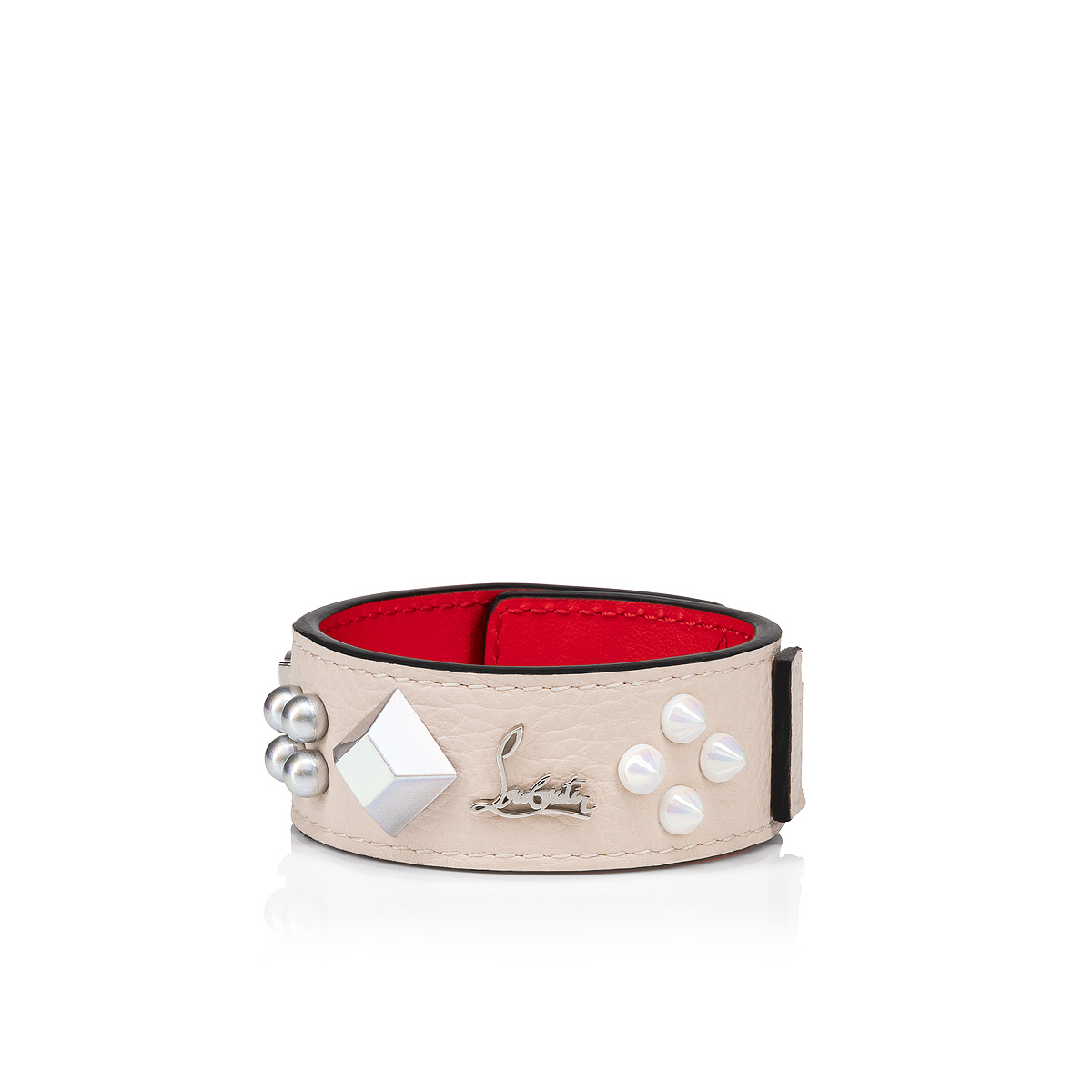 CHRISTIAN LOUBOUTIN Loubilinked Spiked Leather Bracelet for Men