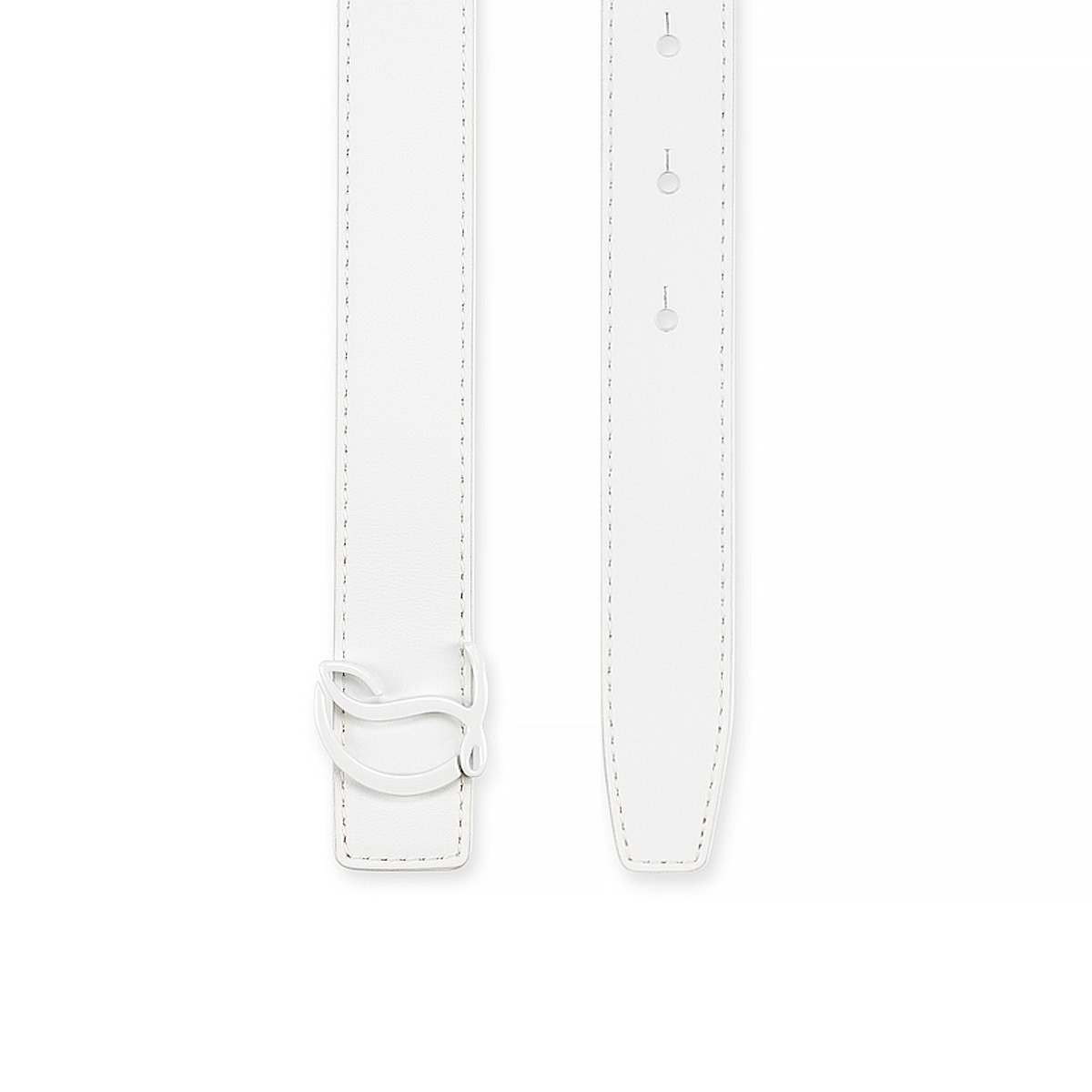 CL Logo - Belt - Calf leather - Bianco - Christian Louboutin