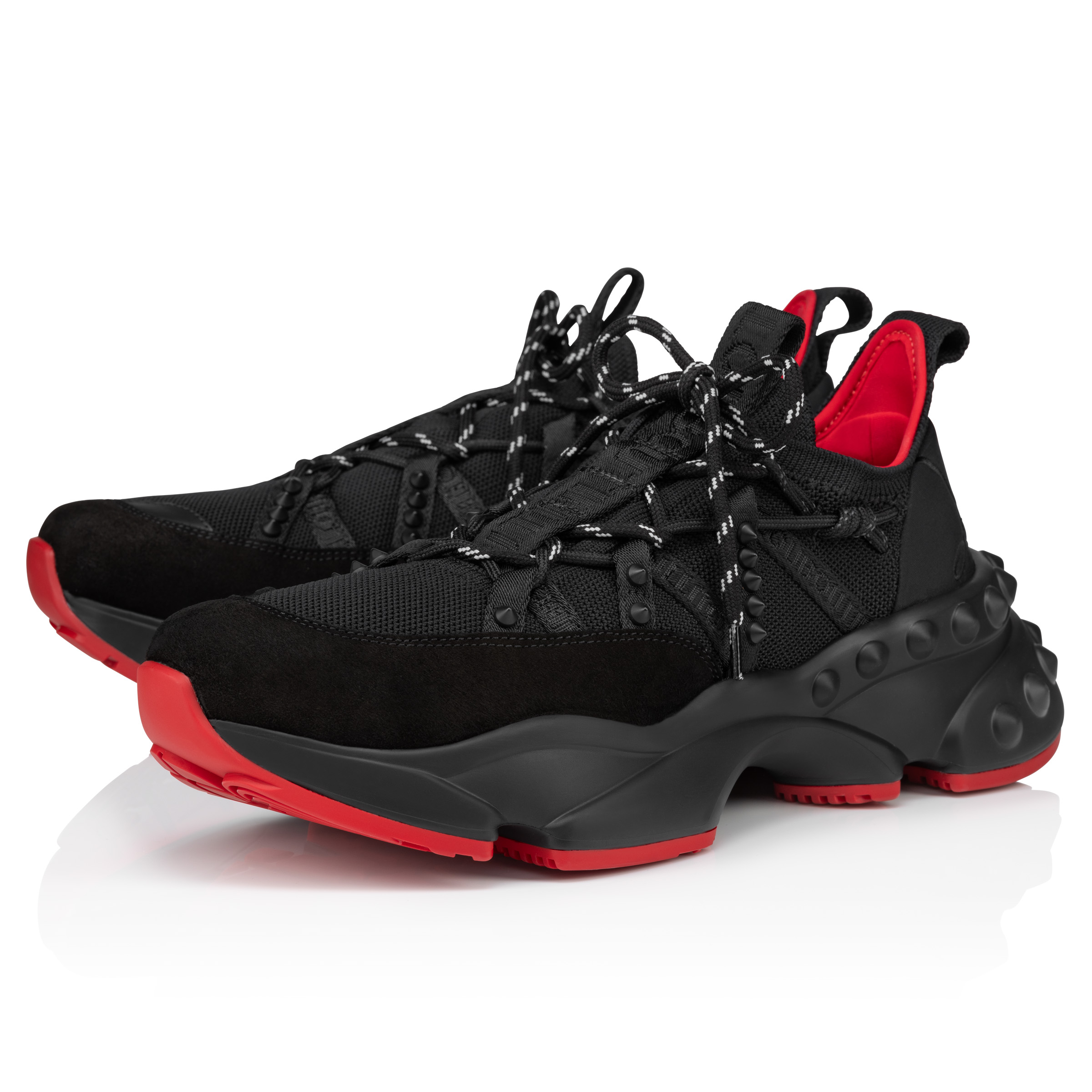 Trailnrun Running Sneakers Suede fabric neoprene and spikes Black Men Christian Louboutin United States