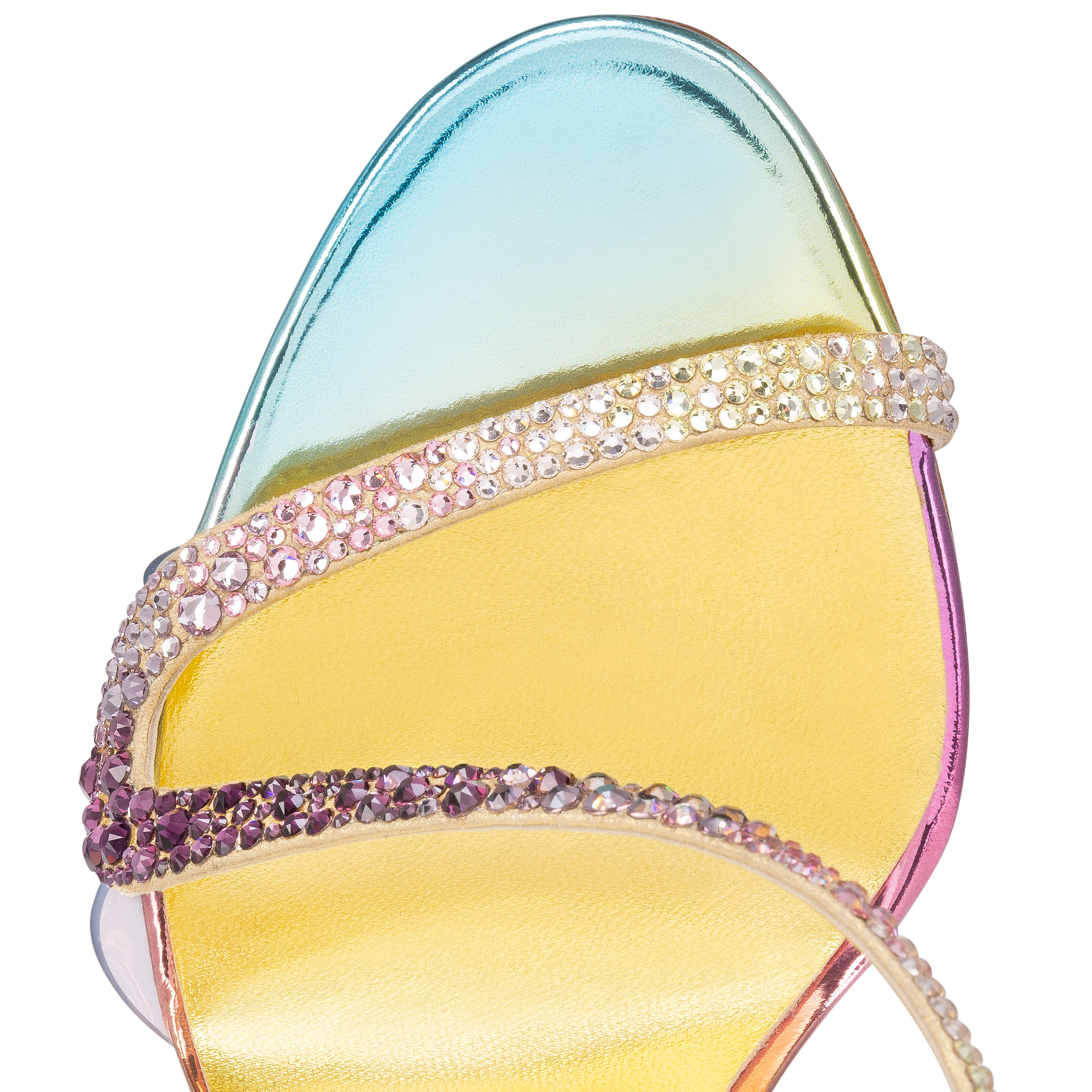 Rosalie Strass Boreal - 100 mm Sandals - Metallic suede and