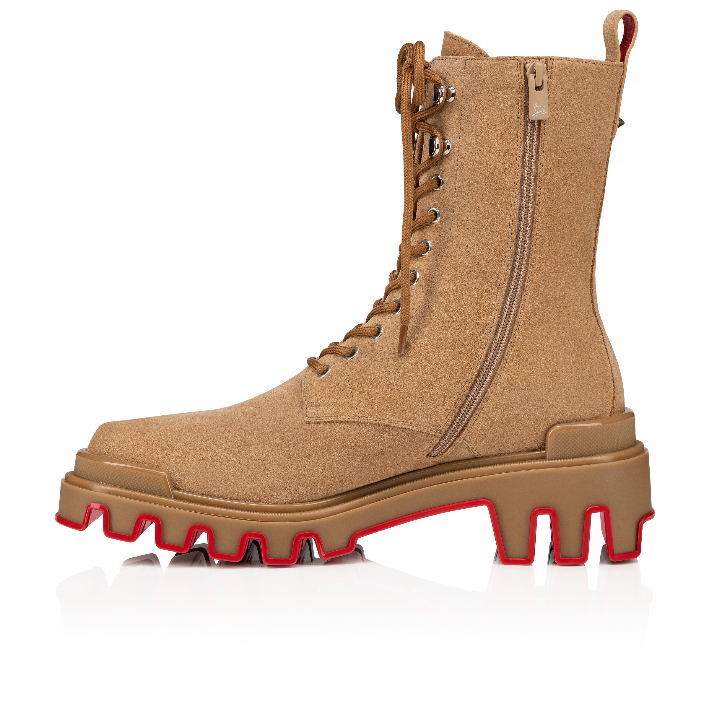 【Christian Louboutin】超特価セール★DUNE BIKE ロウ ブーツ Dune Bike leather ankle boots in black - Christian Louboutin