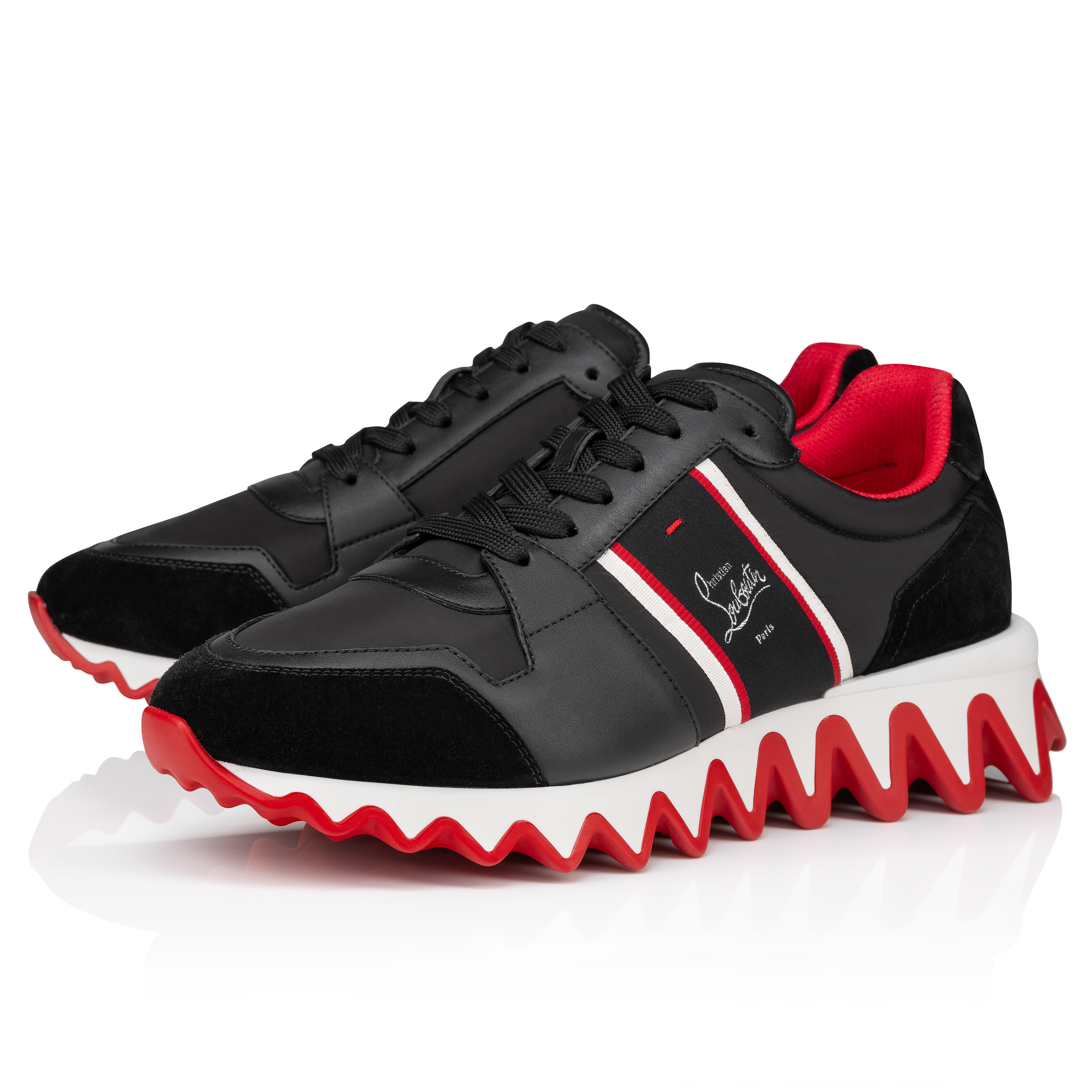 Black and red louboutin sneakers online