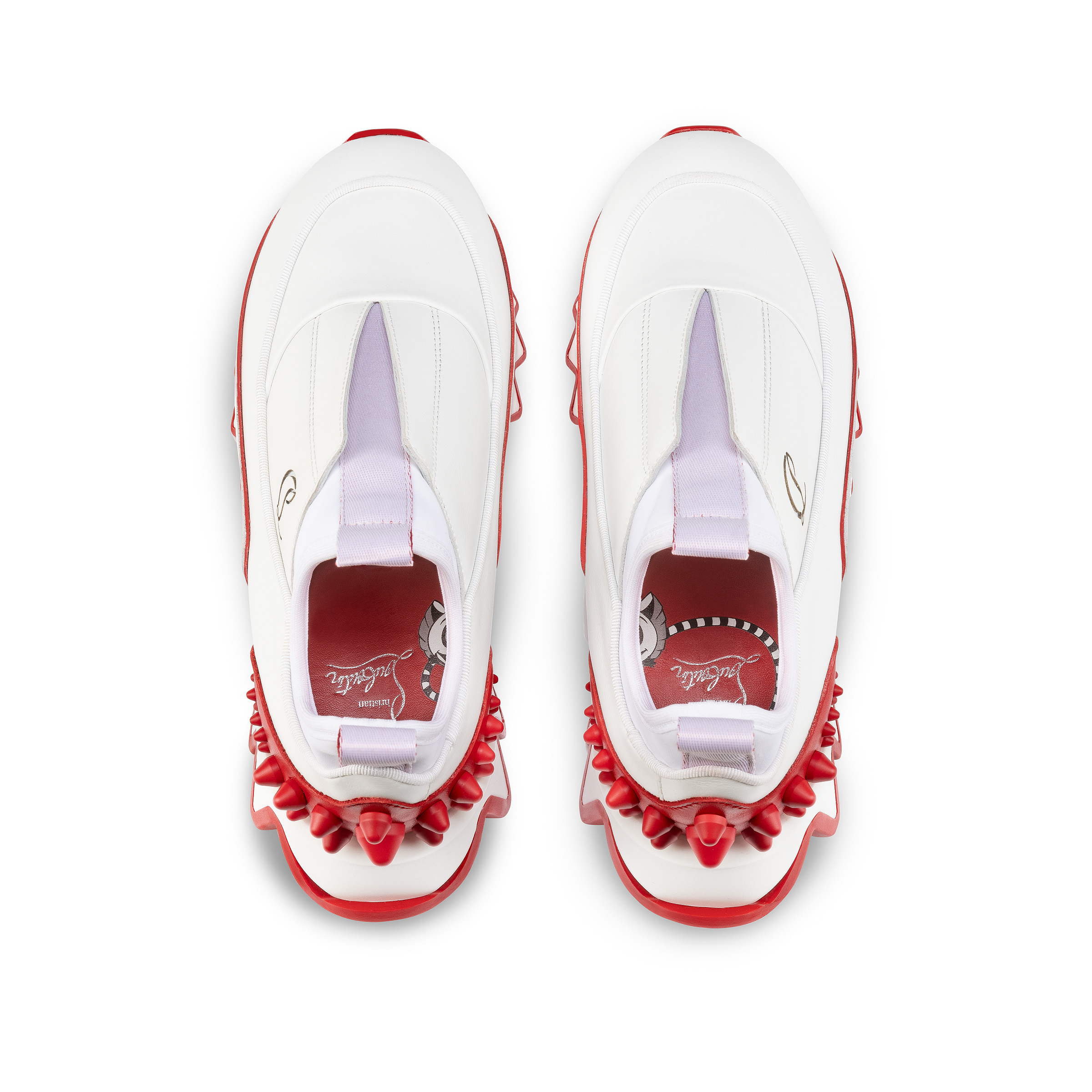 【Christian Louboutin】Nastroshark 40 刺繍 スニーカー Nastroshark - Running Sneakers - Calf leather and fabric