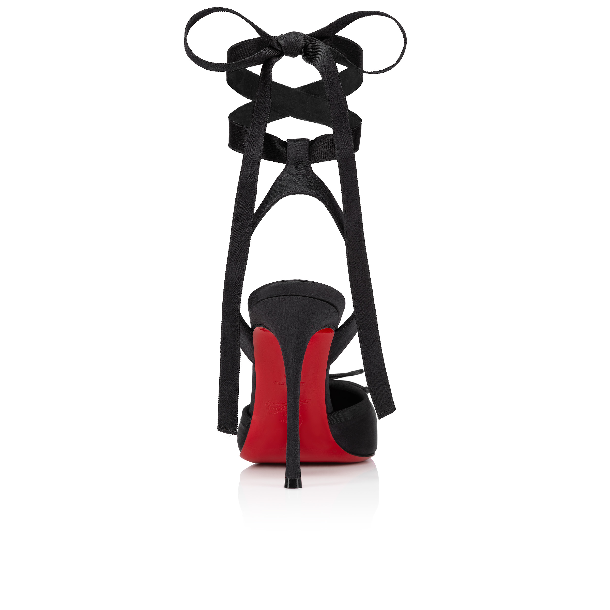 Cassia Lace Up - 100 mm Strappy pumps - Crepe satin - Black