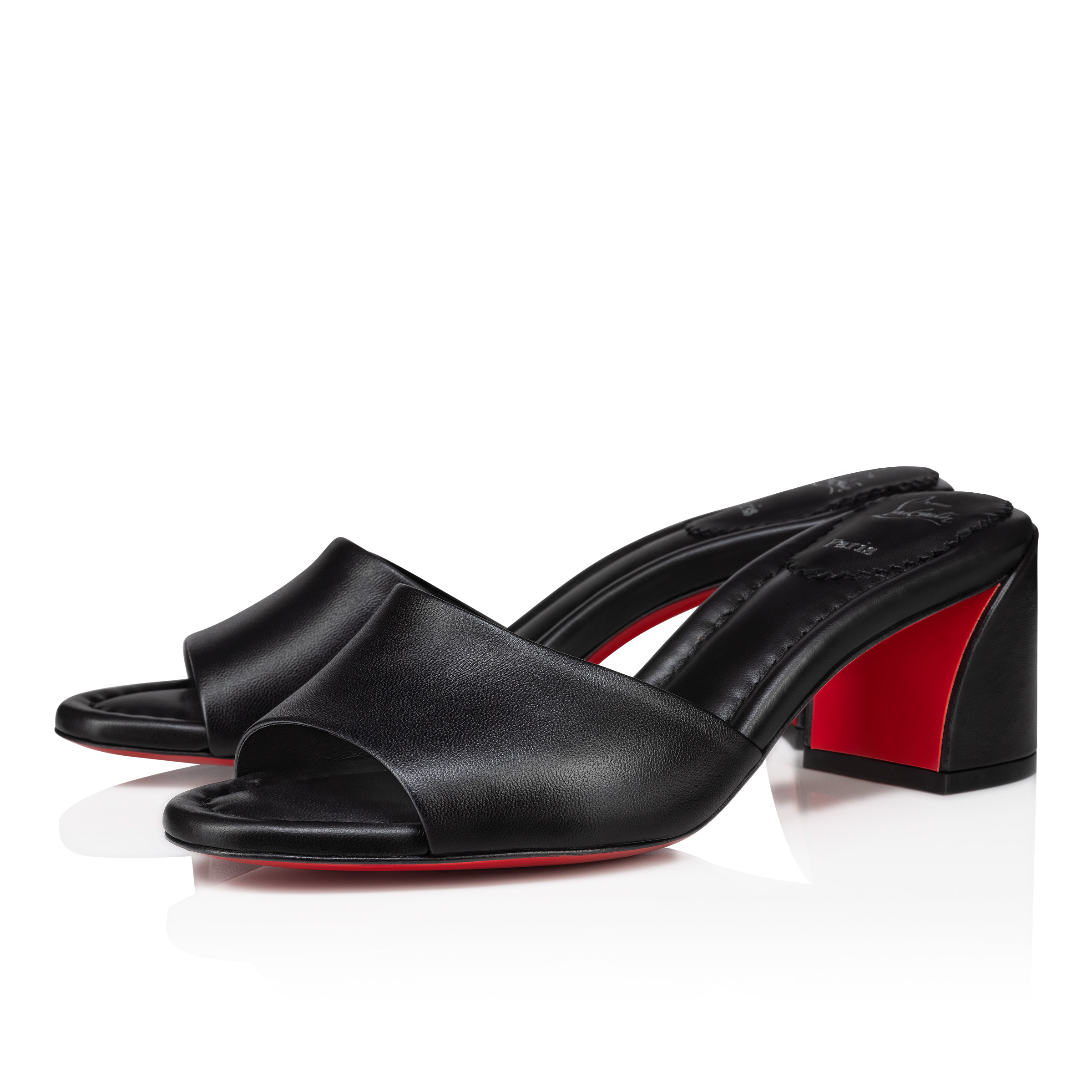 【CHRISTIAN LOUBOUTIN】ジェーン Jane 55 レザーミュール Jane Mule - 55 mm Mules - Lamb nappa leather - Black - Women