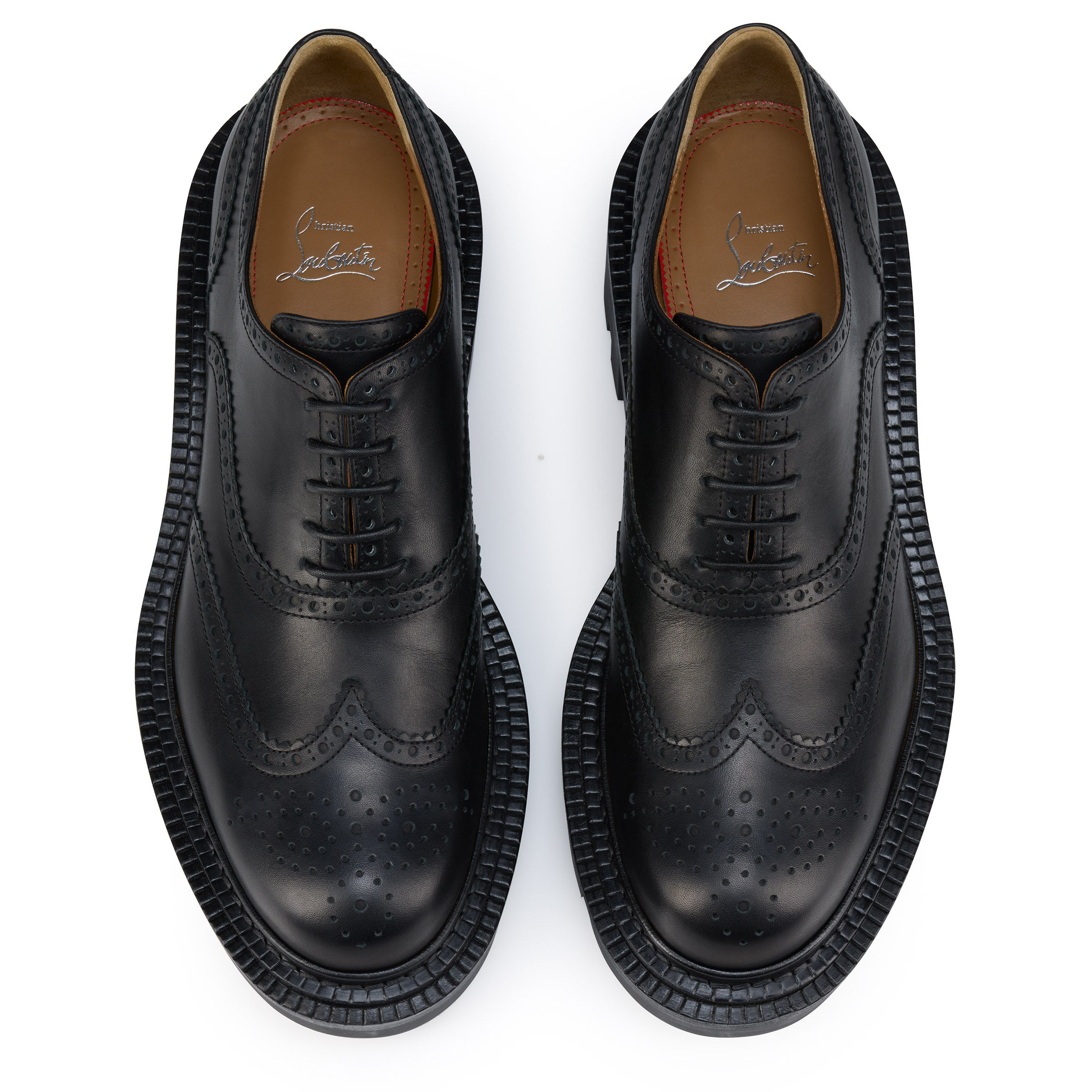 VIP価格【Christian Louboutin】College College - Oxfords - Waxed calf leather - Black - Men