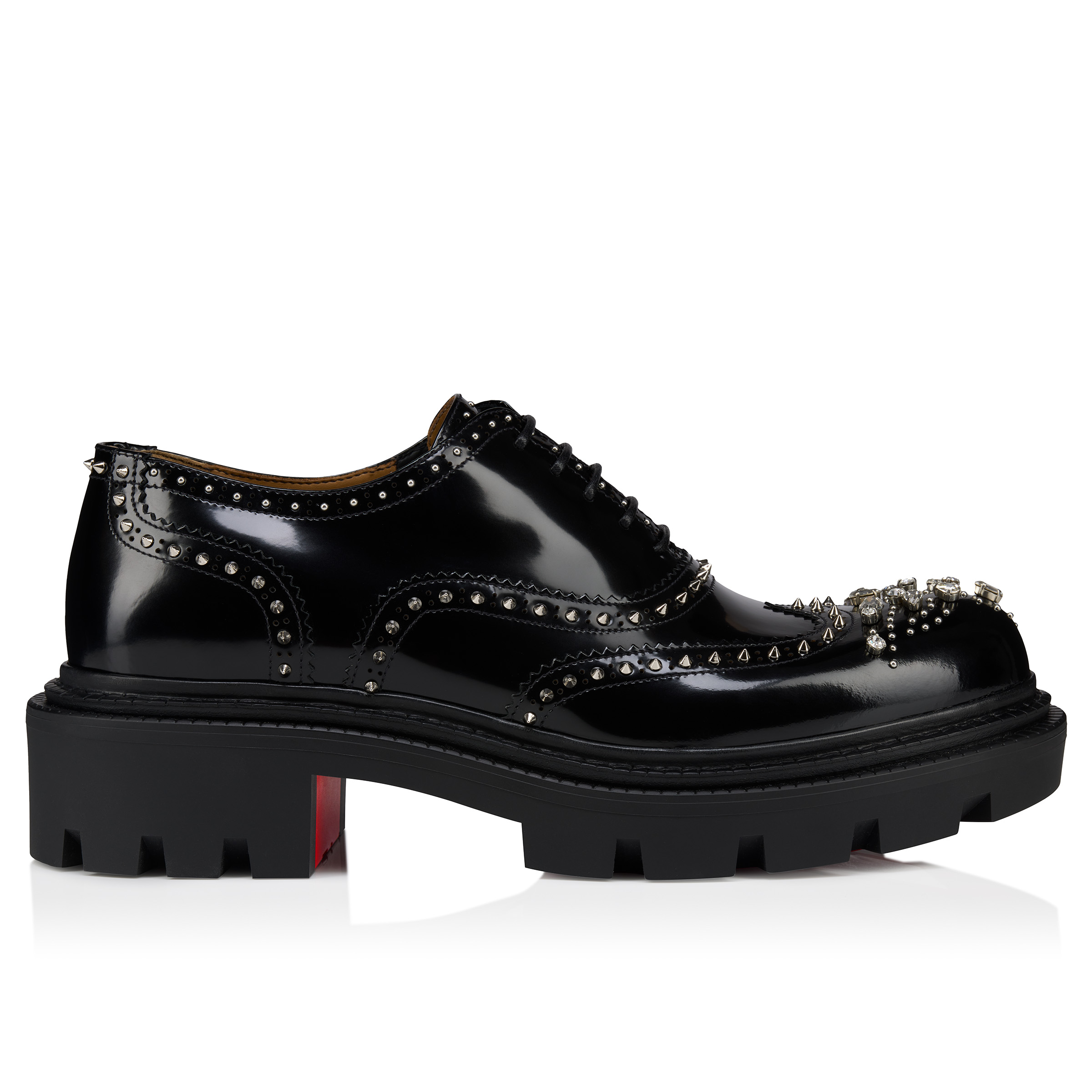College Strass - Oxfords - Calf leather and strass - Black