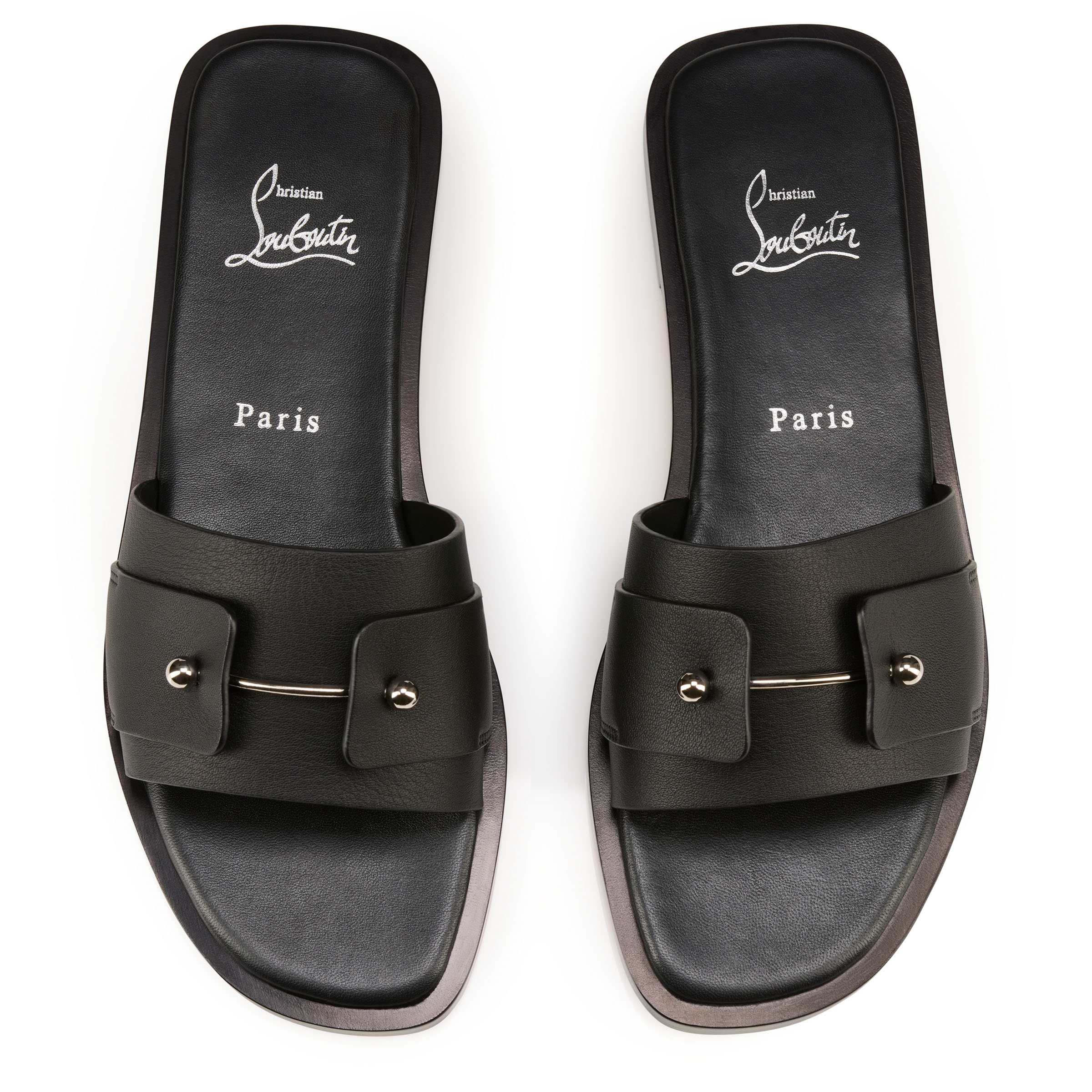 【Christian Louboutin】 Chambelimule leather slides Chambelimule - Mules - Calf leather - Black - Women