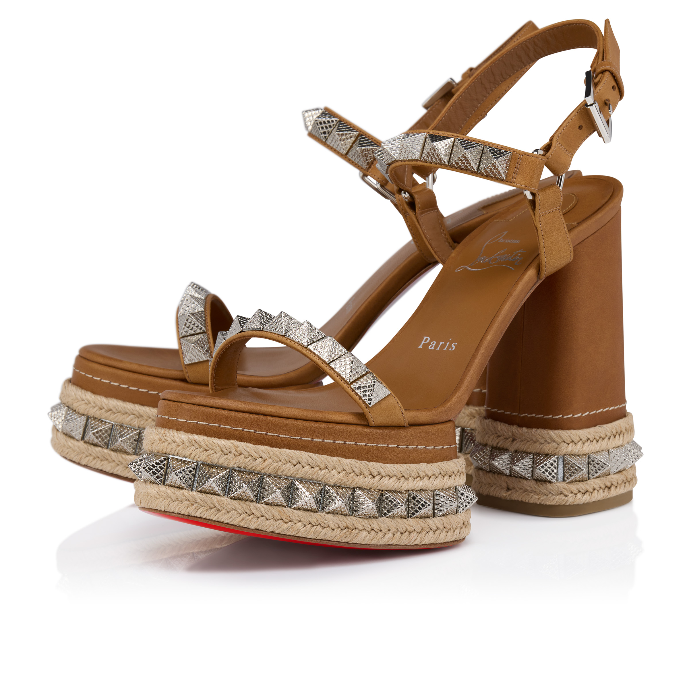 Superaclou - 130 mm Strappy sandals - Waxed calf leather - Terra