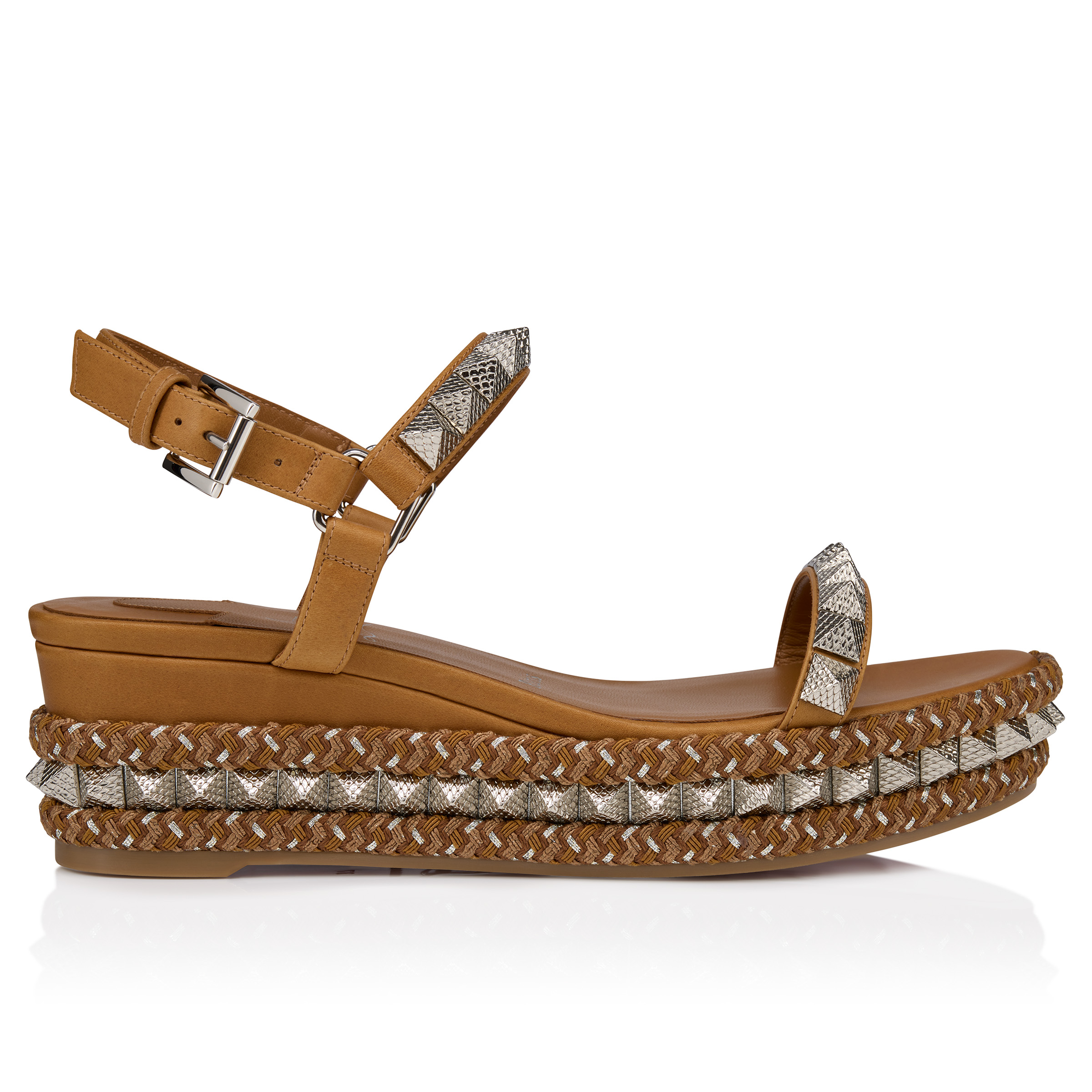 サンダル・ミュール Christian Louboutin 'Pyraclou' espadrilles (1250948 7130) Pyraclou - 60 mm Espadrilles - Iridescent nappa leather