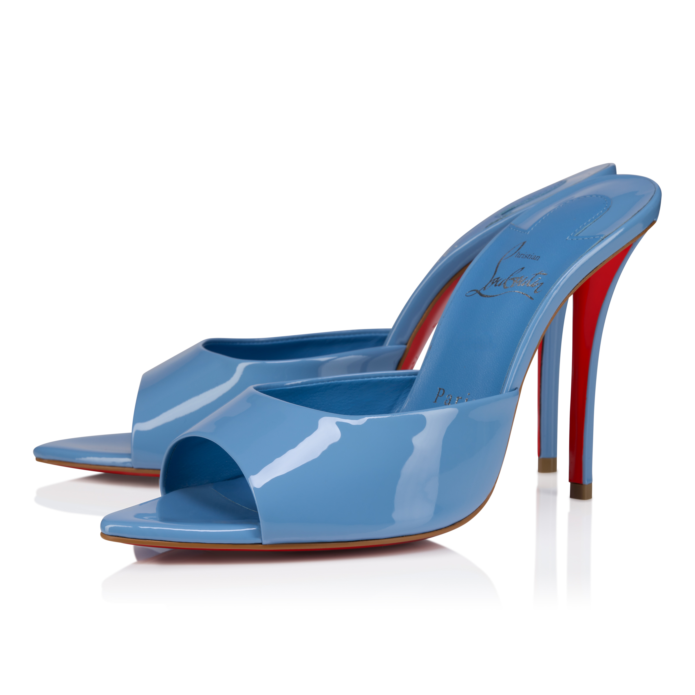 Miss Z Mule - 100 mm Mules - Patent calf leather - Ceruleo - Women