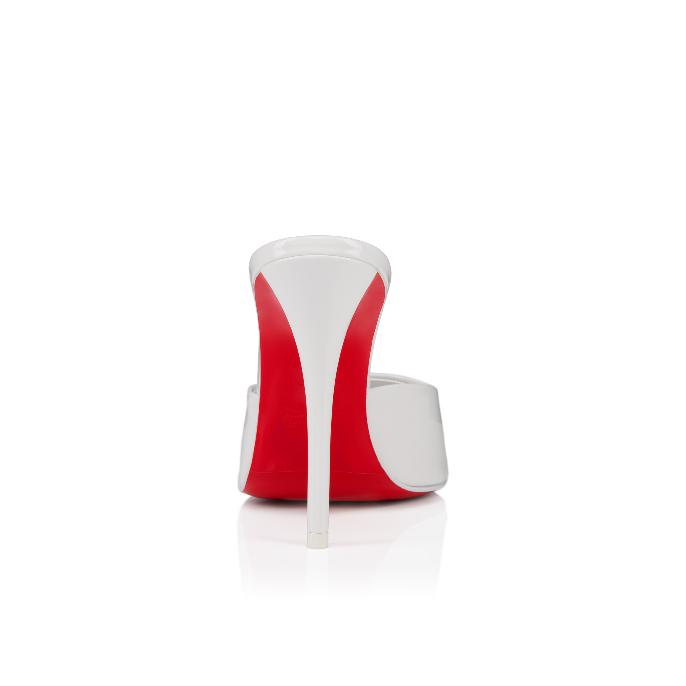 【美品】Christian Louboutin ホワイト ハイヒール Miss Z Mule - 100 mm Mules - Patent calf leather - Bianco