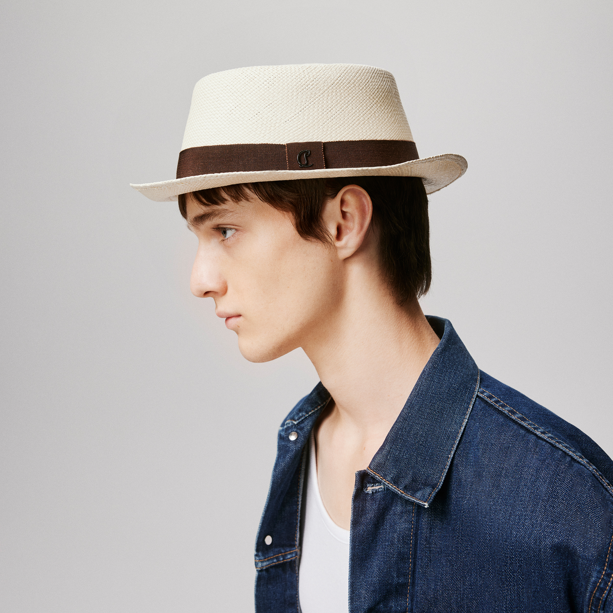 Andaloubi - Panama hat - Fabric and calf leather - Natural