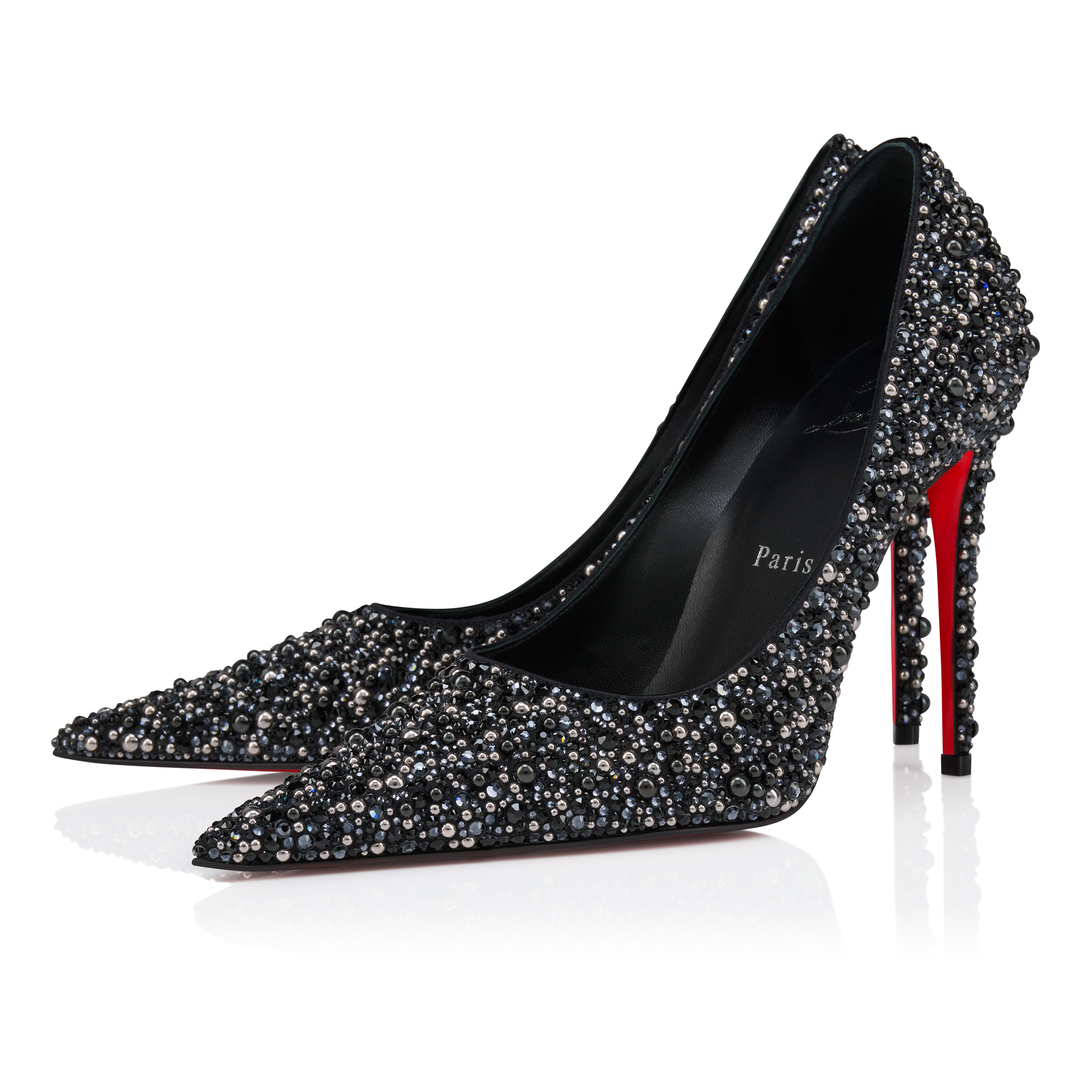Kate Max Perla - 100 mm Pumps - Crepe satin, strass and pearls