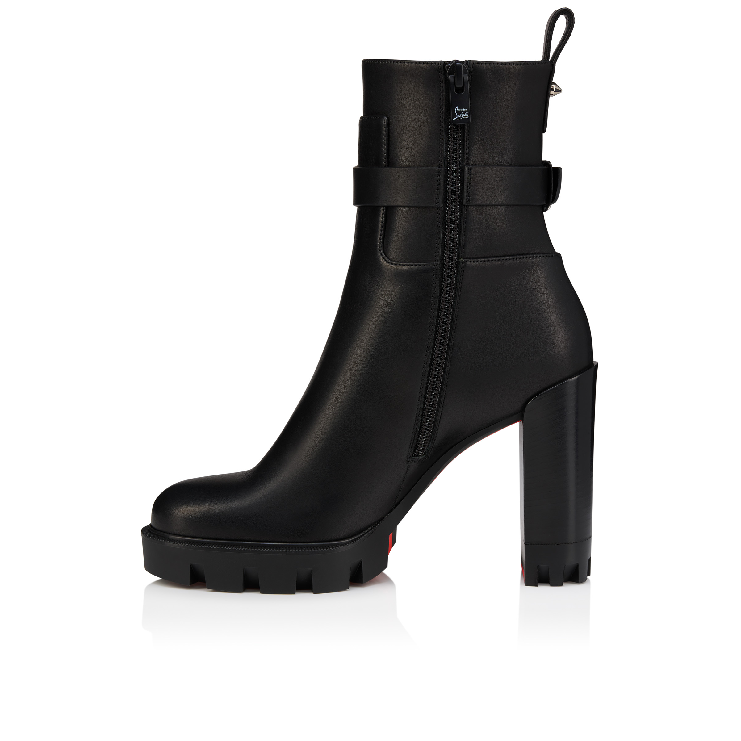 Dianouchette Lug - 100 mm Low boots - Waxed calf leather - Black