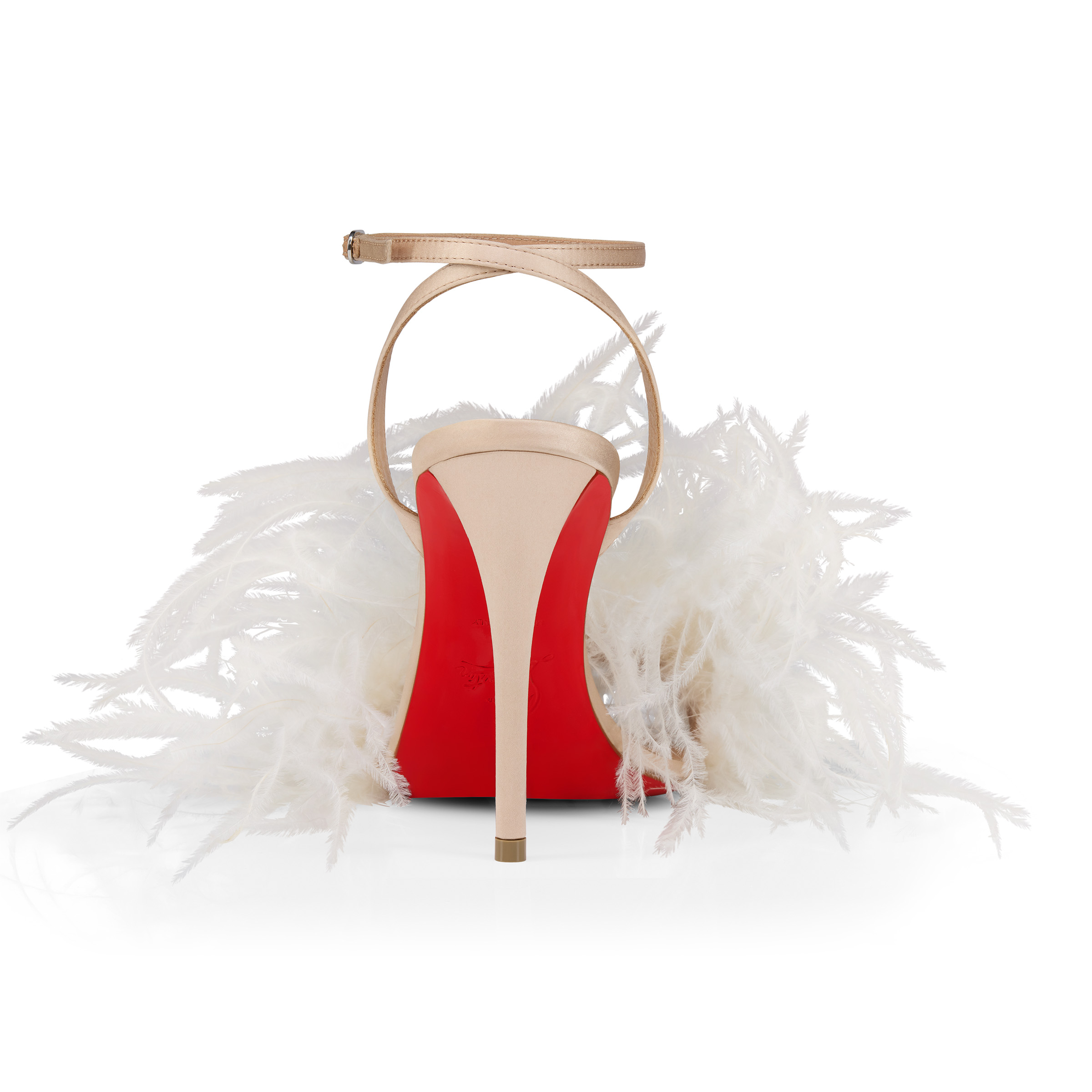 Miss Z Poupi - 100 mm Strappy sandals - Crepe satin - Blush