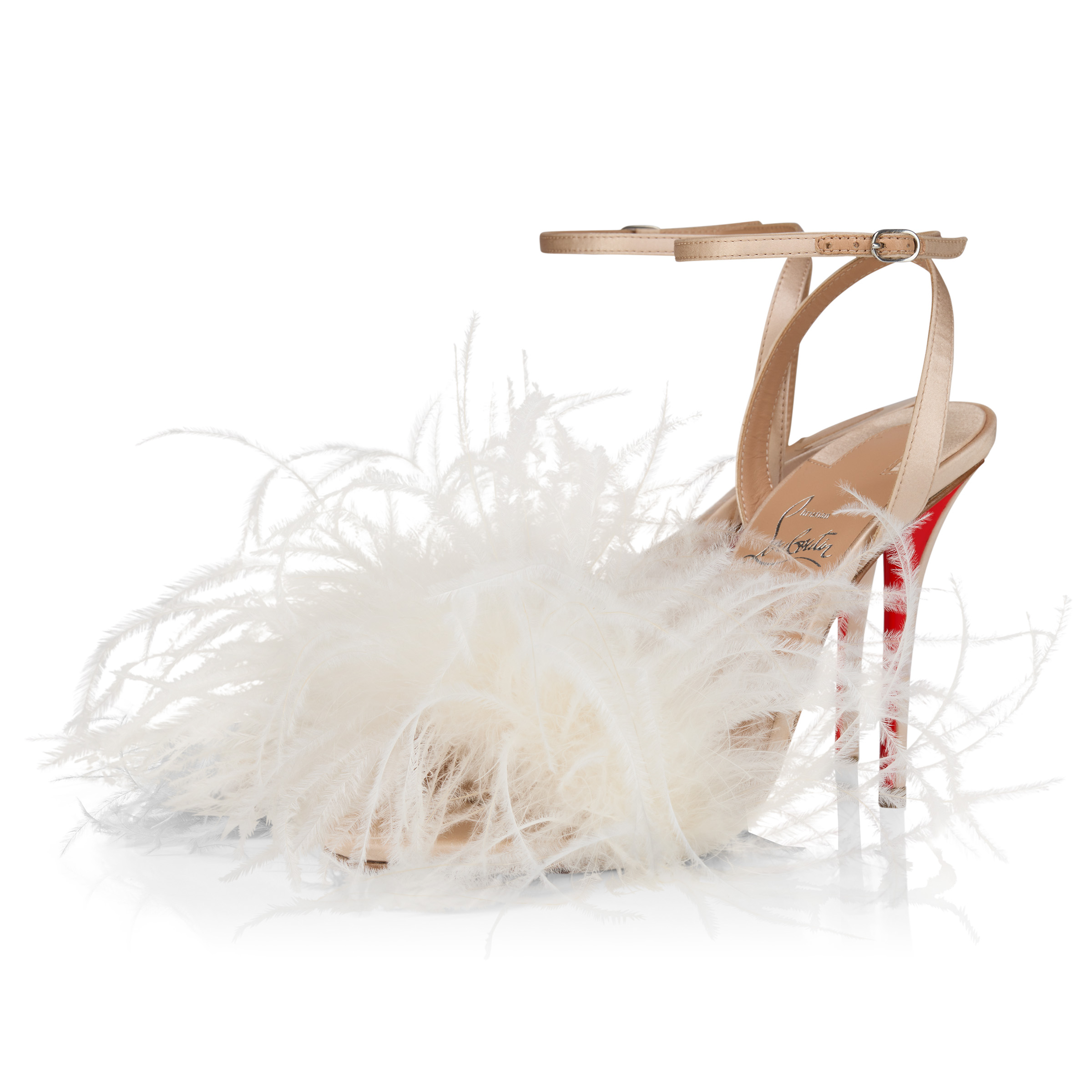 Miss Z Poupi - 100 mm Strappy sandals - Crepe satin - Blush