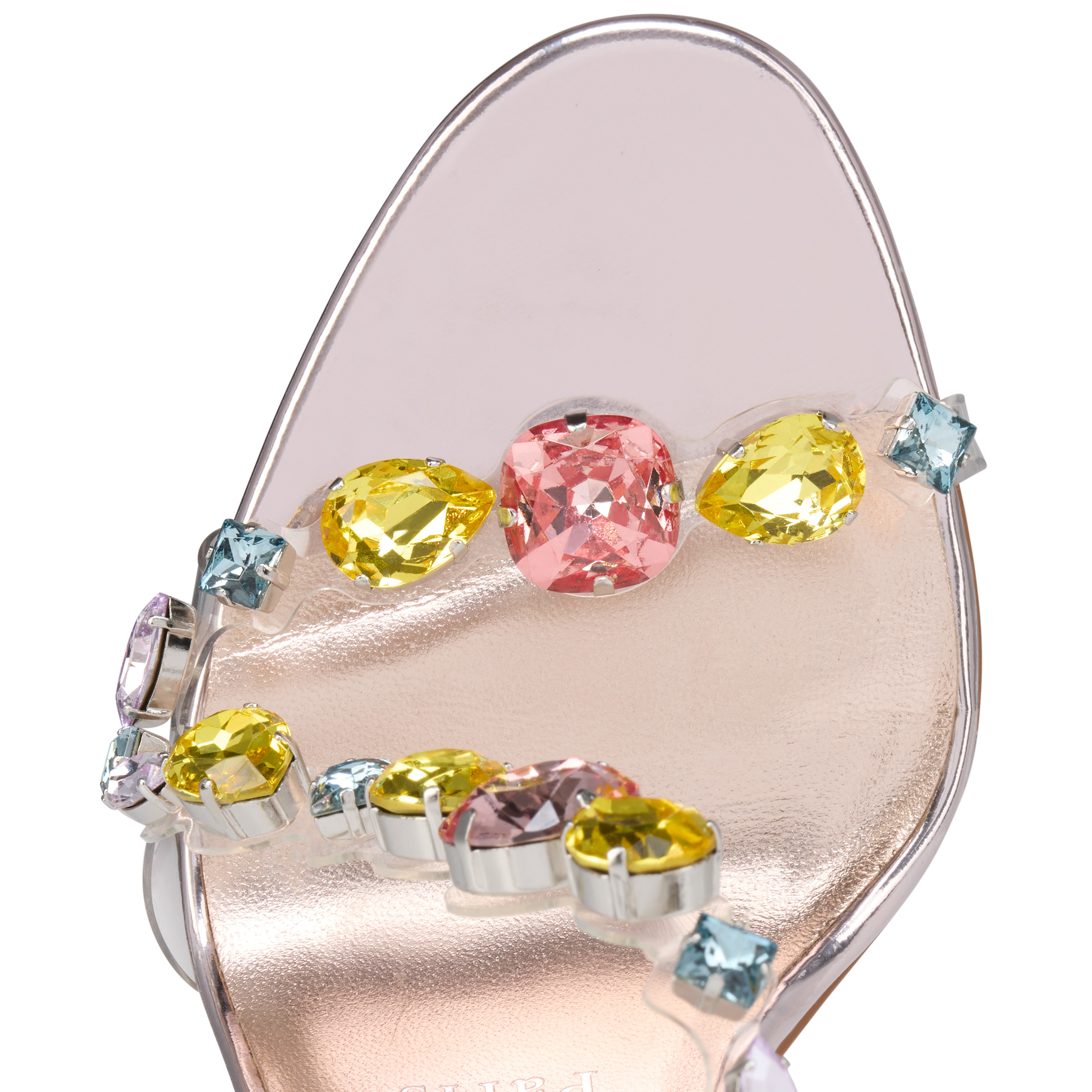 Christian Louboutin レースチャーム２点 Rosa Z Jewel - 100 mm Sandals - TPU, strass and laminated calf