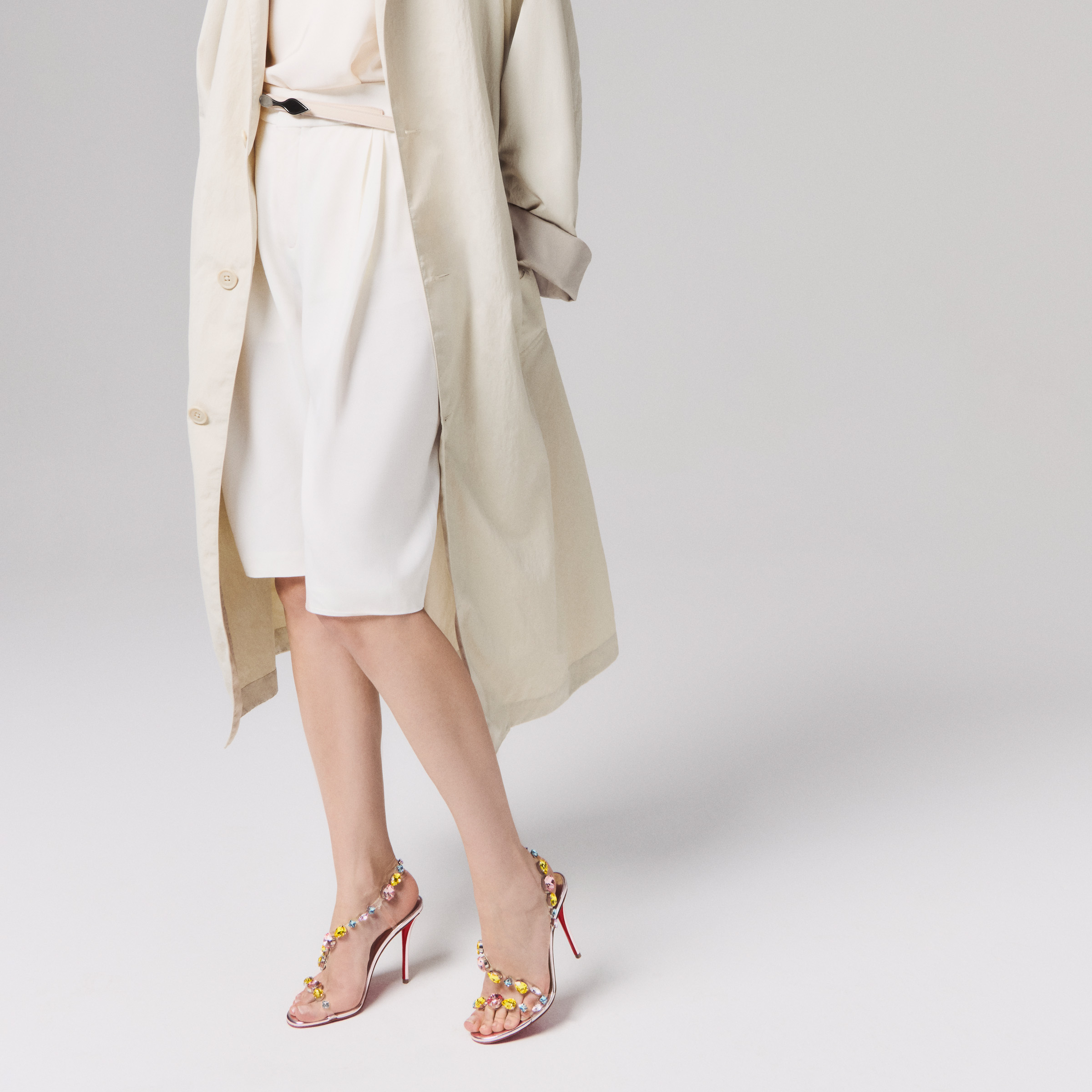 Rosa Z Jewel - 100 mm Sandals - TPU, strass and laminated calf