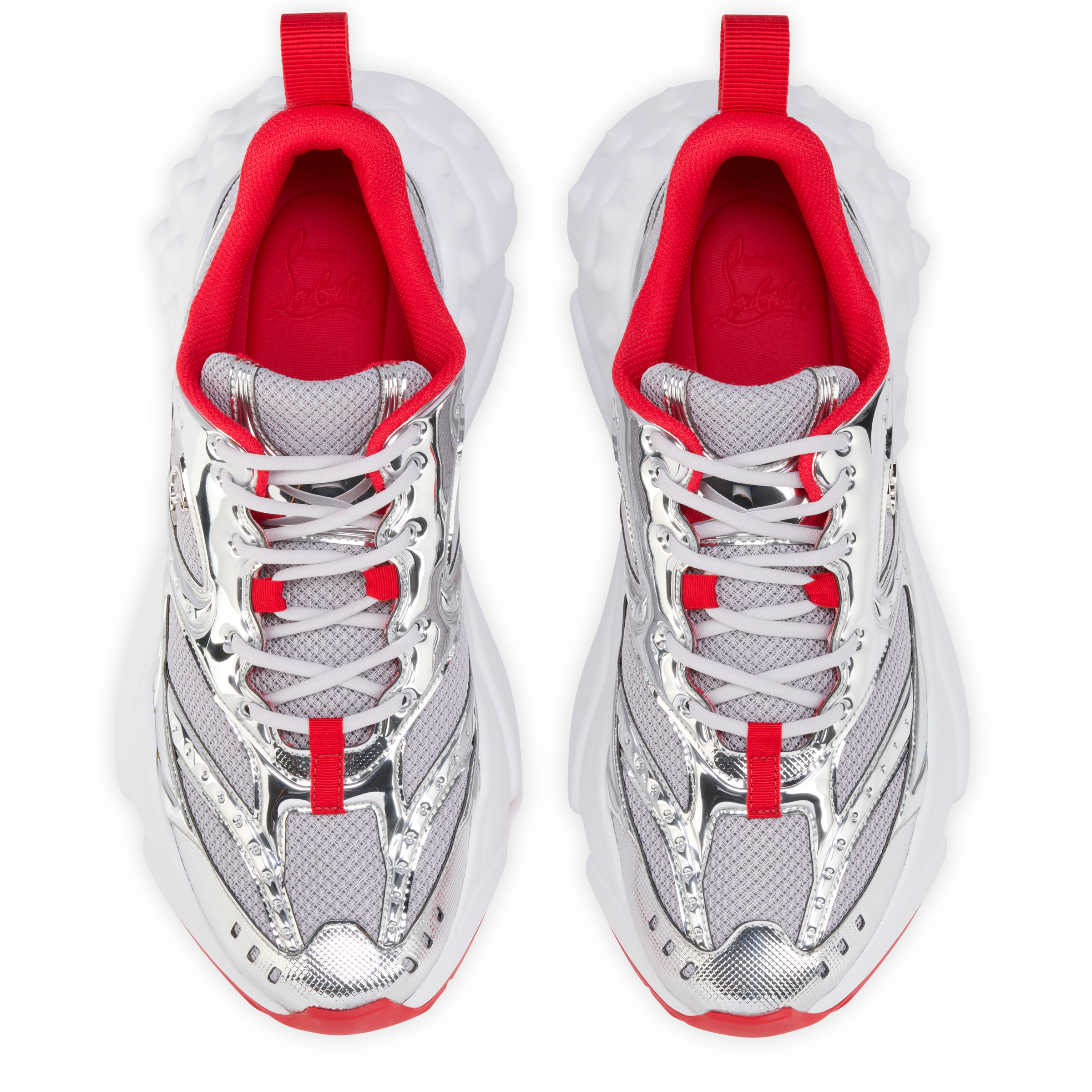 So Flo - Running sneakers - Laminated calf leather - Silver - Men