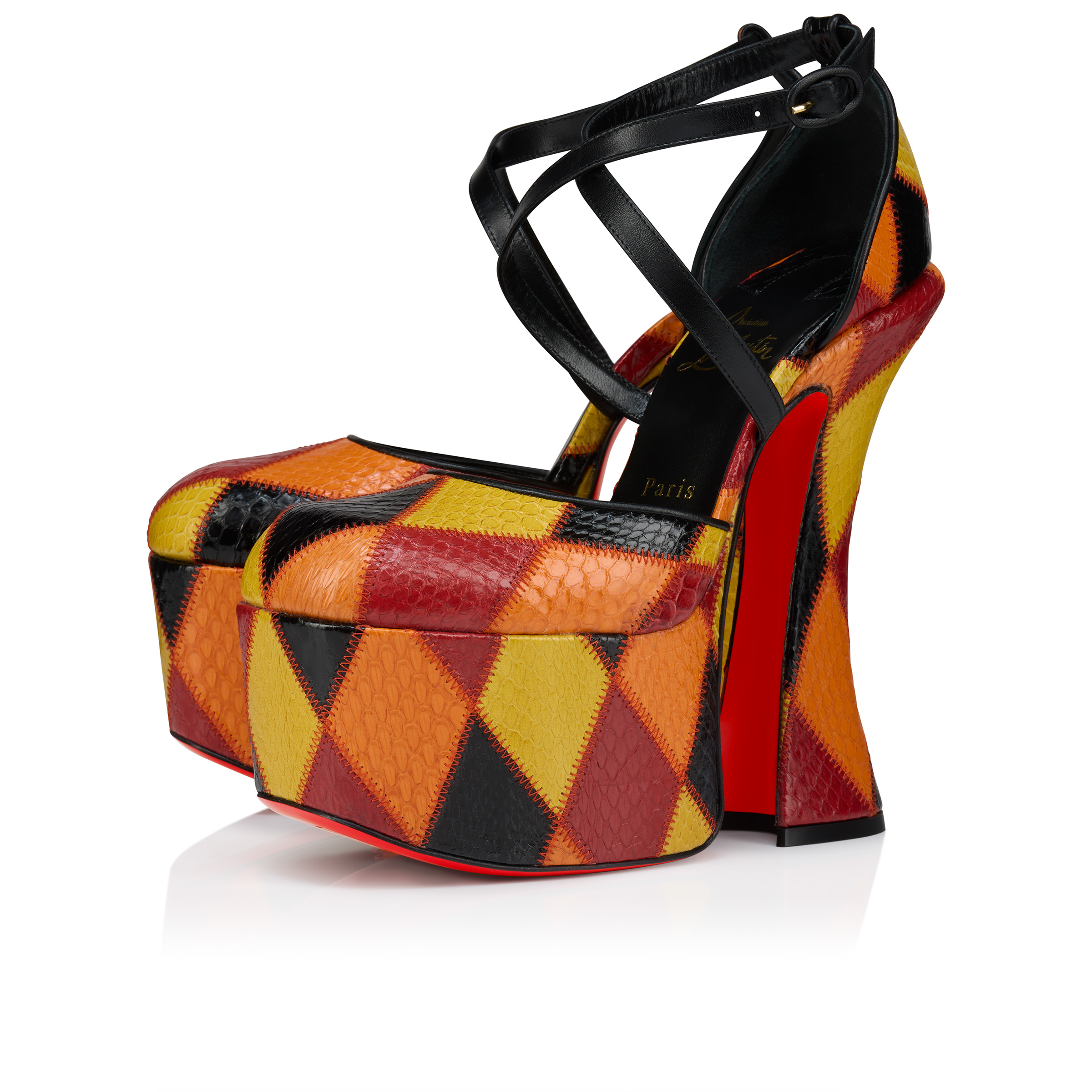 Aquadorcet - 160 mm Strappy pumps - Patchwork watersnake leather