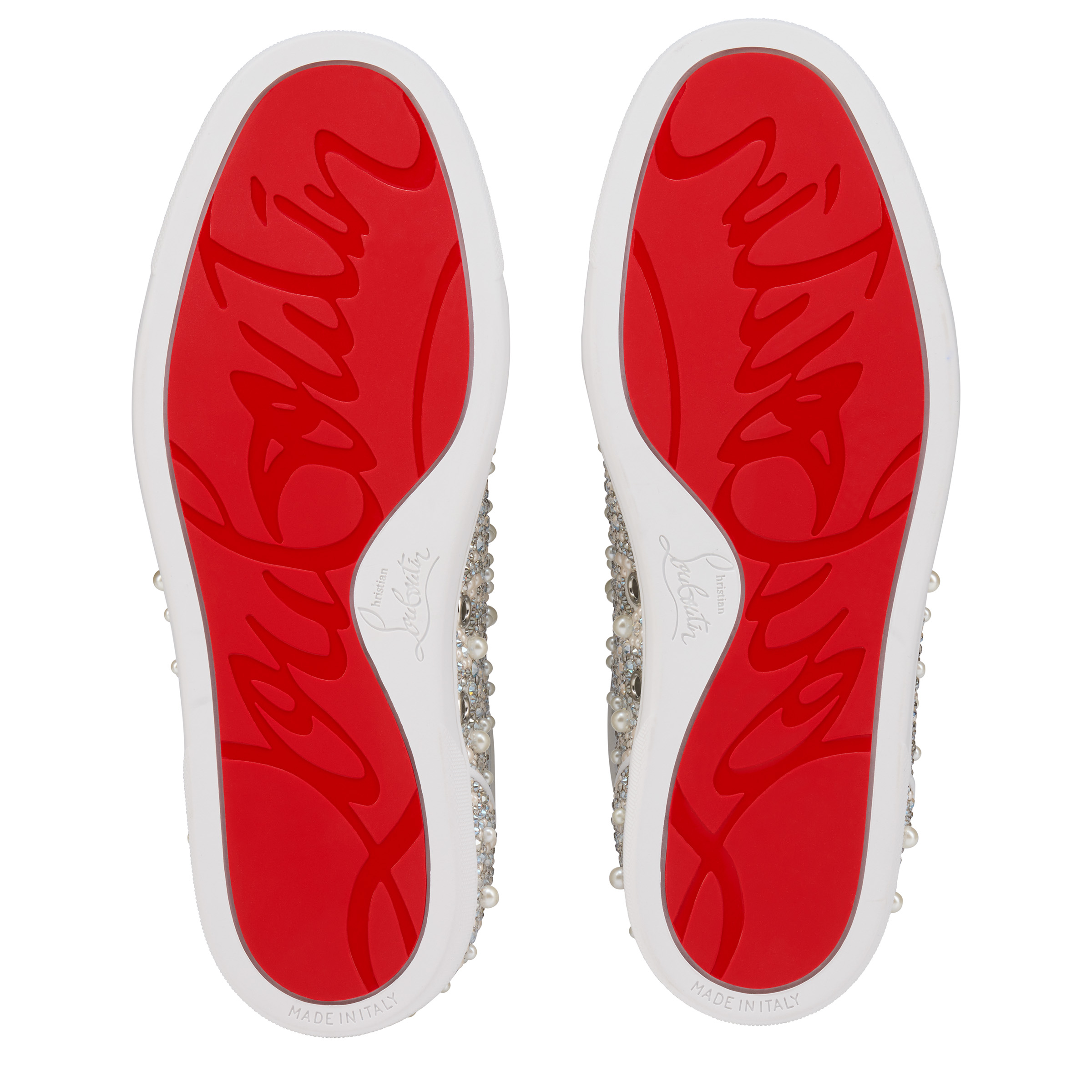 Louiseperla - Sneakers - Crepe satin, calf leather, strass et